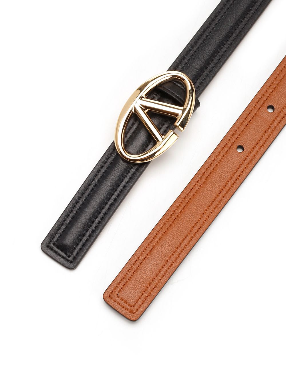 Shop Valentino V Logo Reversible Belt In Black