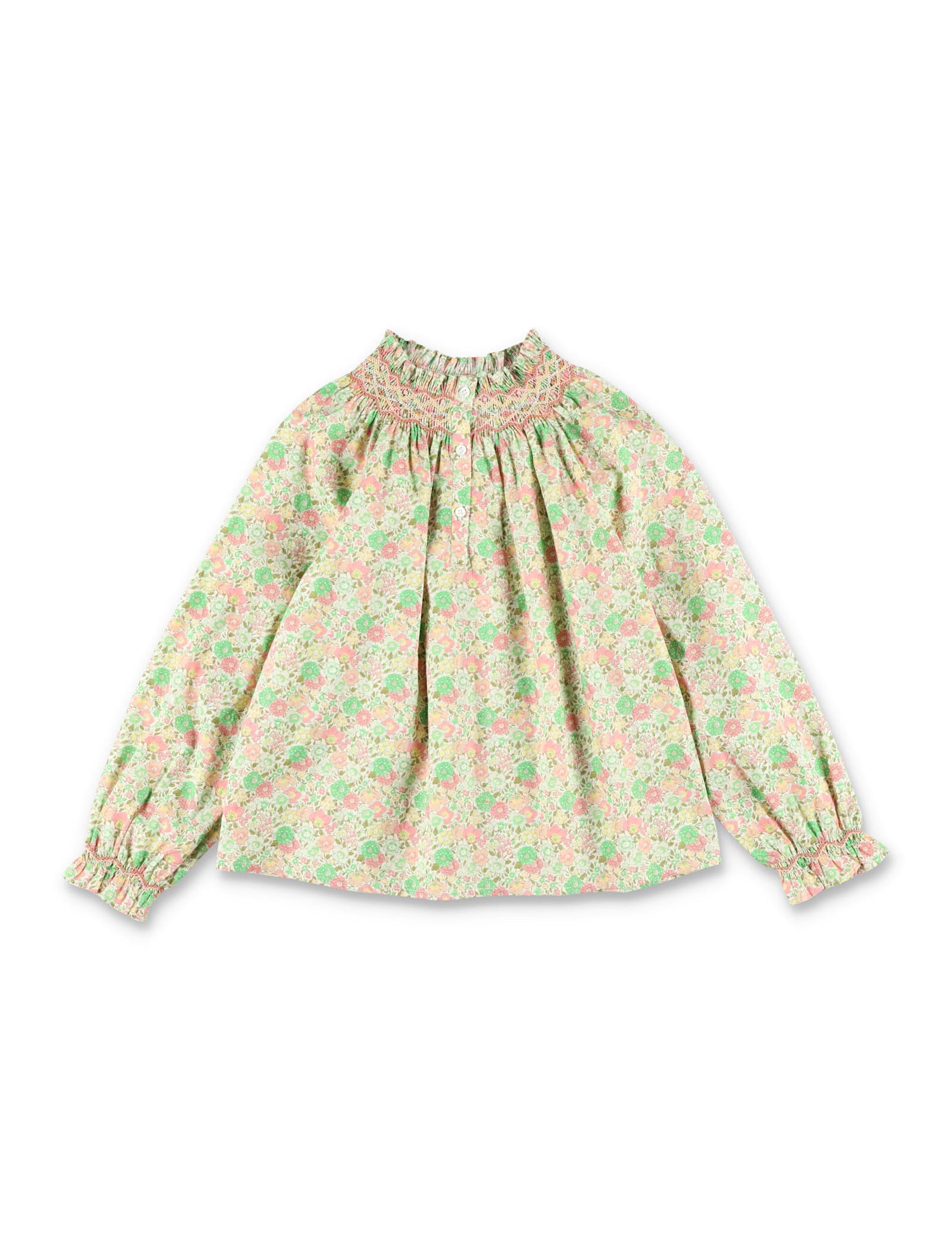 Bonpoint Pétale Girls Blouse In Liberty Fabric In Multi