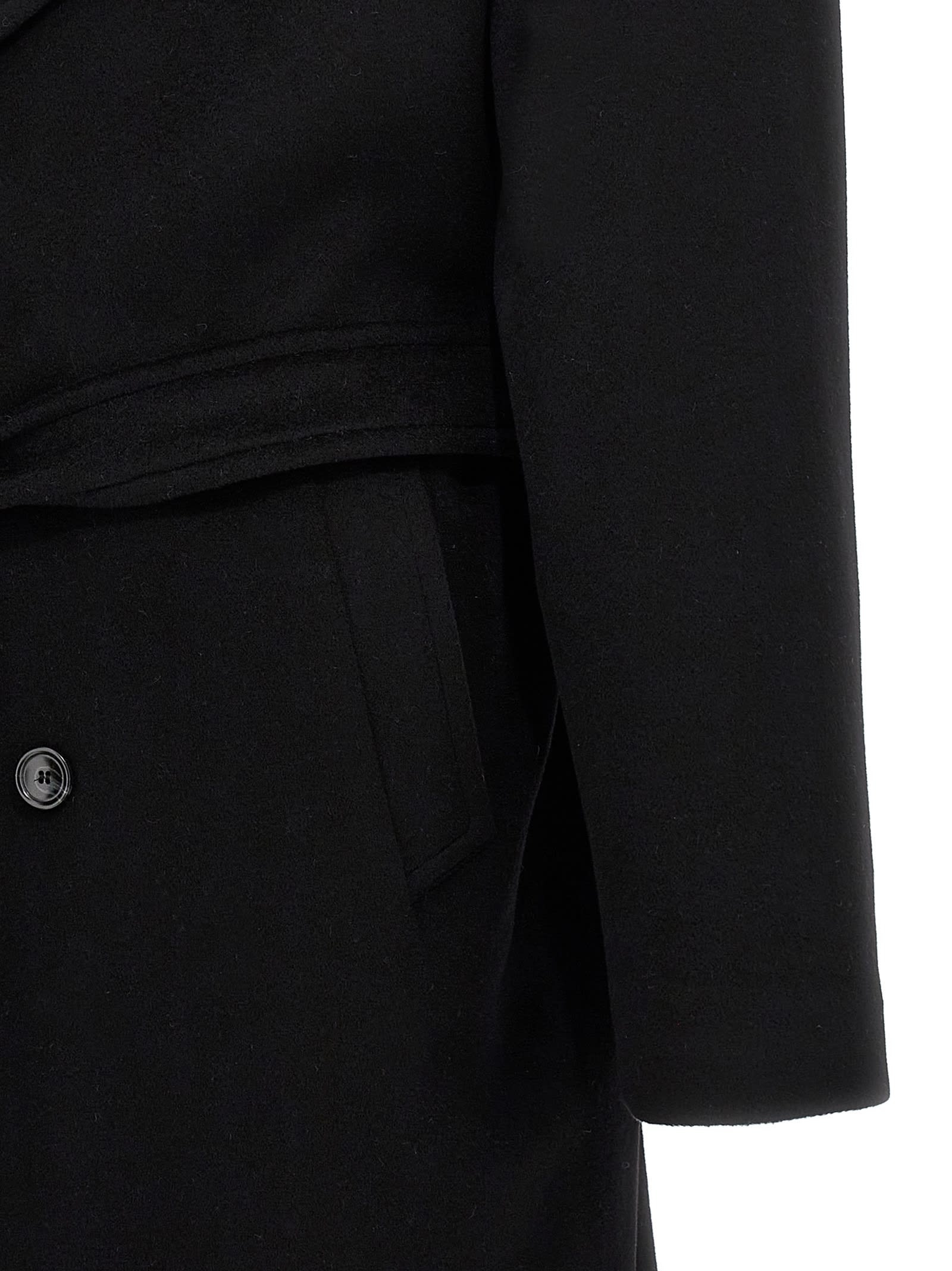 Shop Tagliatore Cashmere Double-breasted Coat In Black