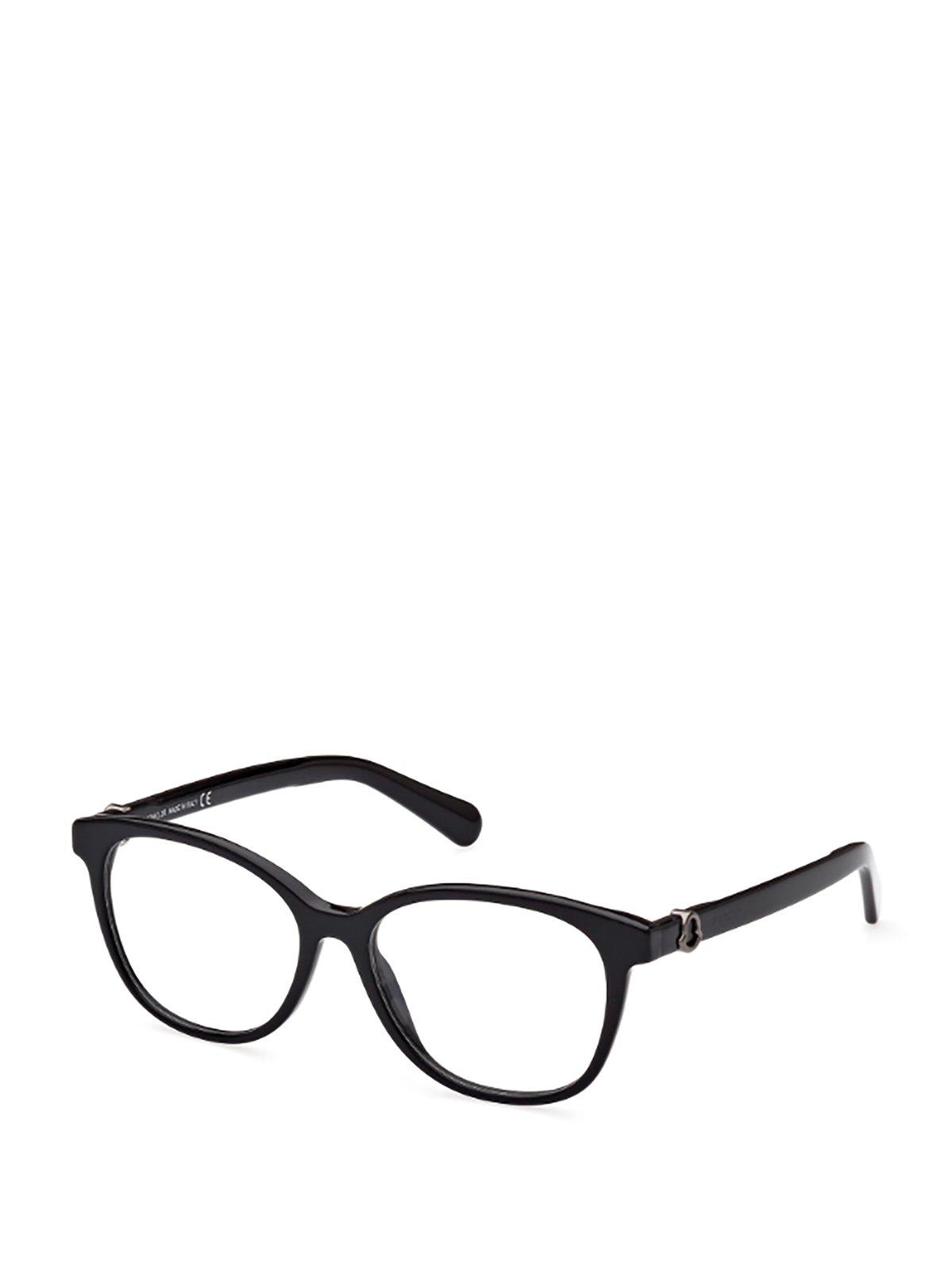 Shop Moncler Round Frame Glasses In 001