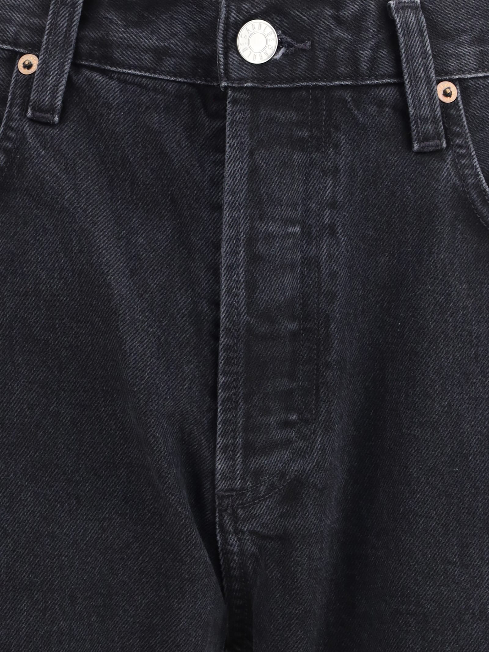 Agolde Straight Leg Jeans Belt Loops In Black