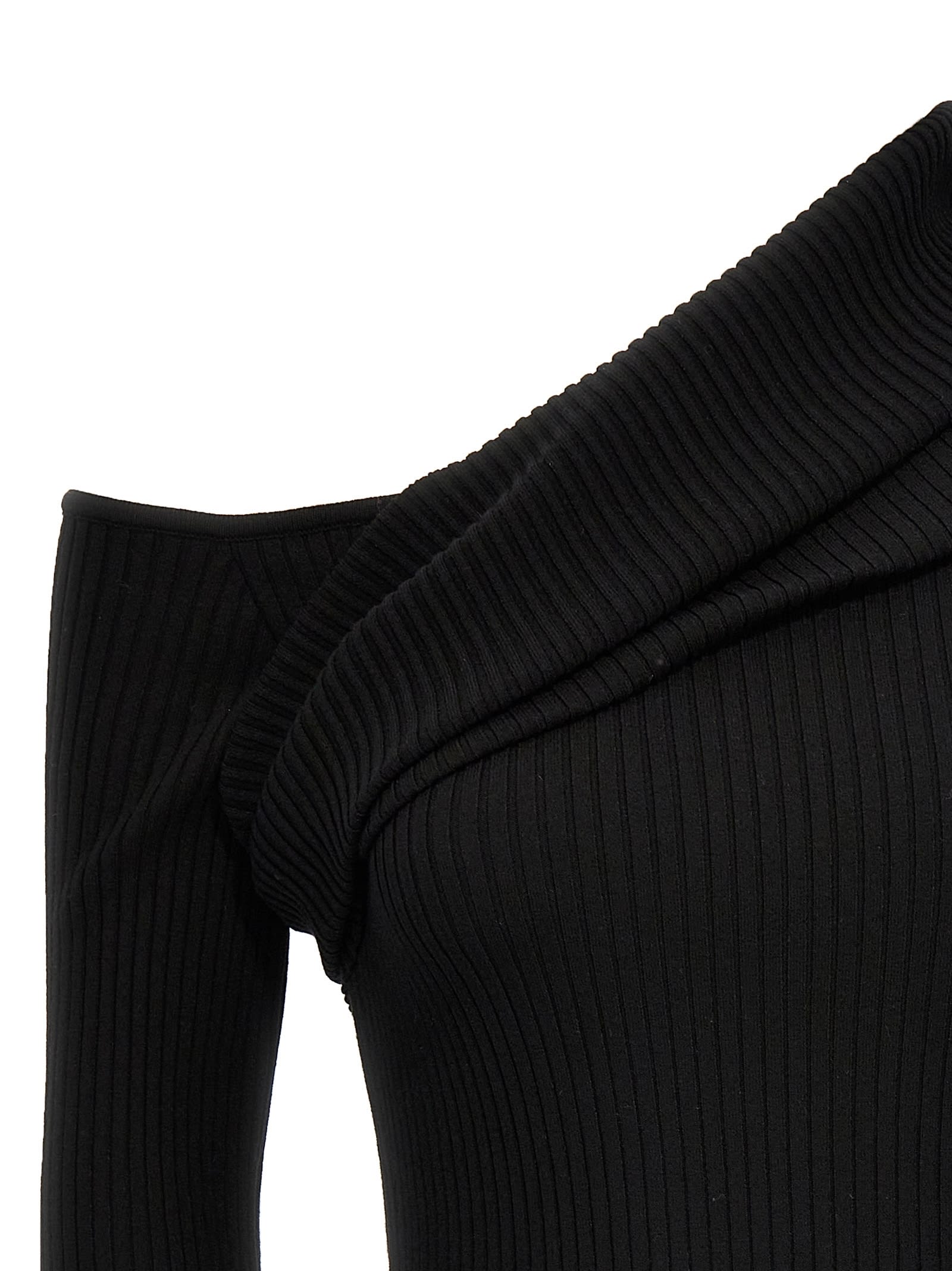 Shop Courrèges Twist Rib Knit Sweater In Black