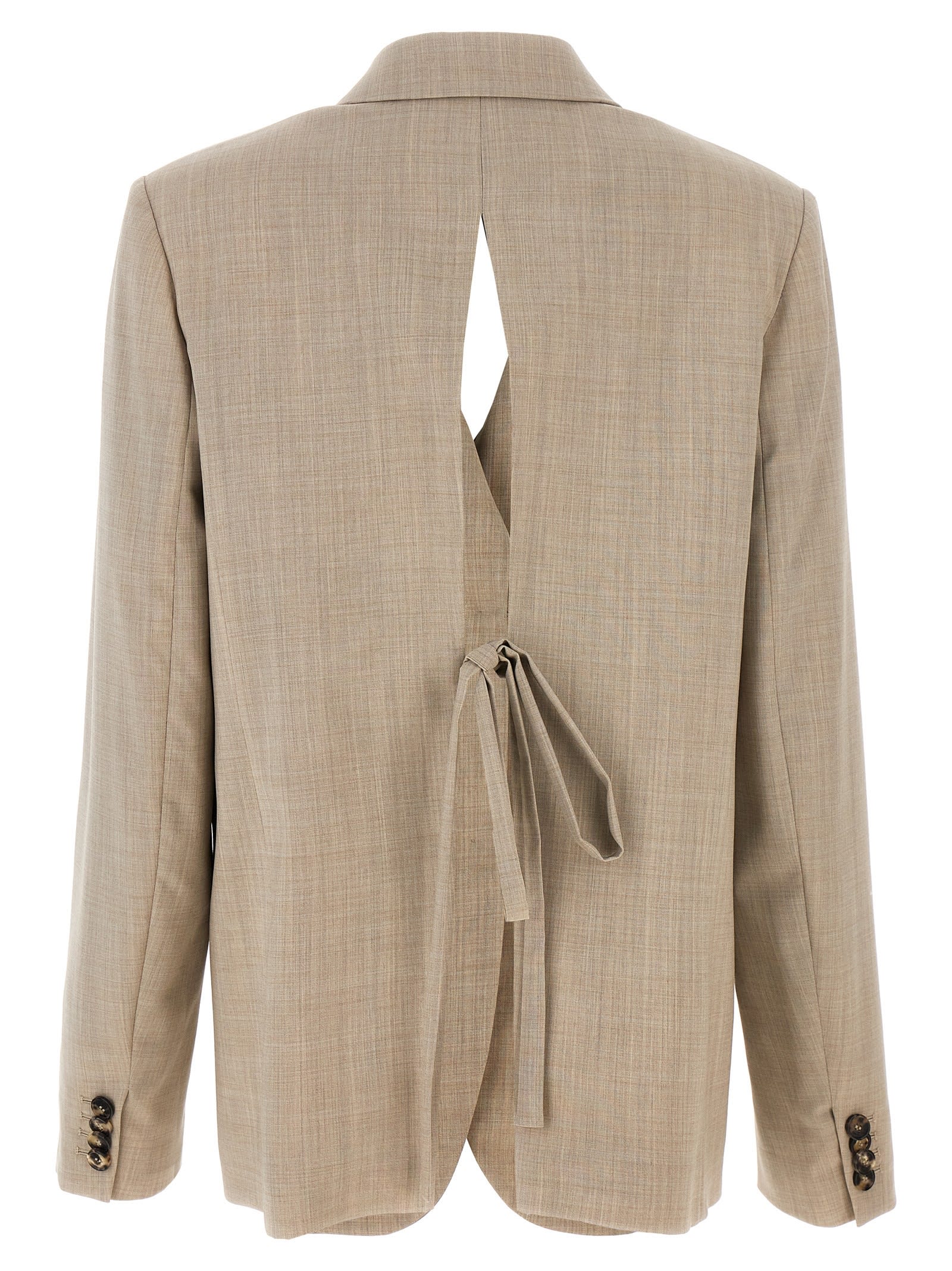 Shop Loewe Tailored Blazer With Back Lace In Beige