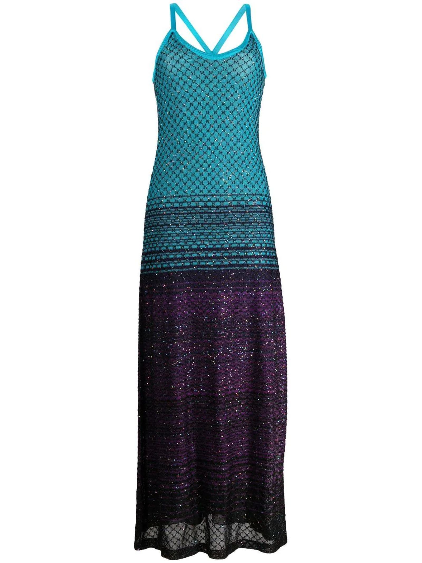 Shop Missoni Sequin-embellished Knit Max Dress In Royal Blue