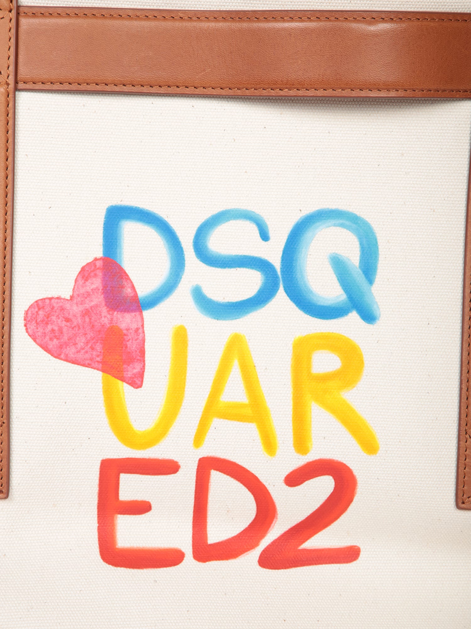 Shop Dsquared2 Ivory Logo Shopping Bag