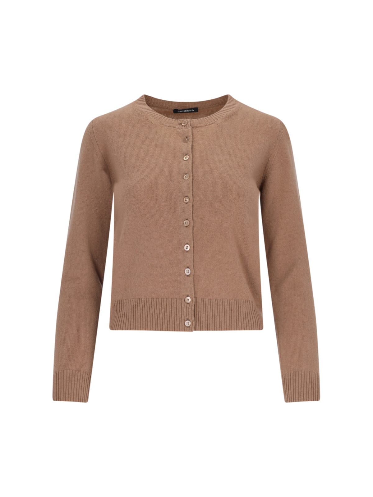 Shop Canessa Crop Knit Cardigan In Brown