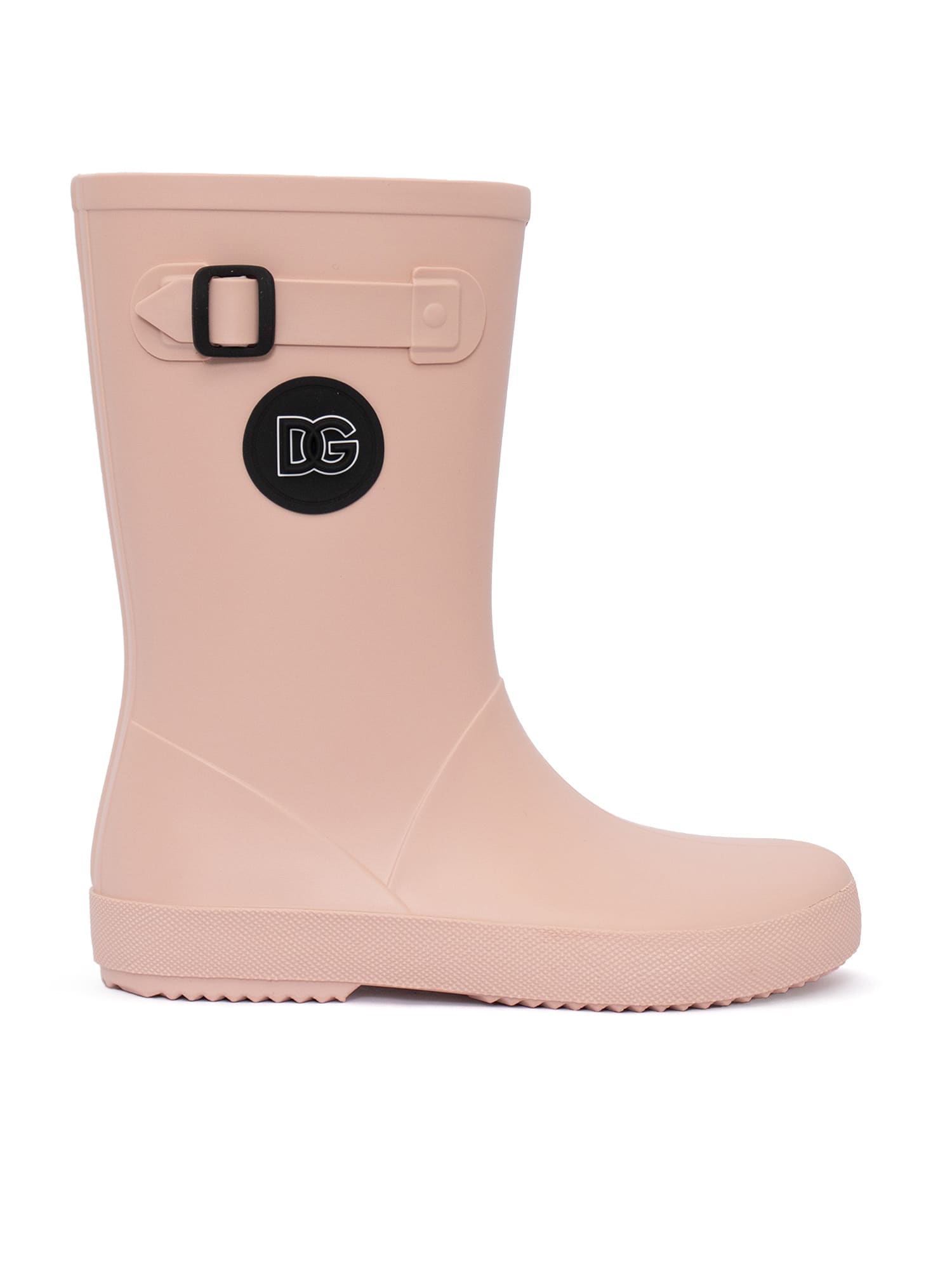 Dolce & Gabbana Buckle-detail Rain Boots In Pink