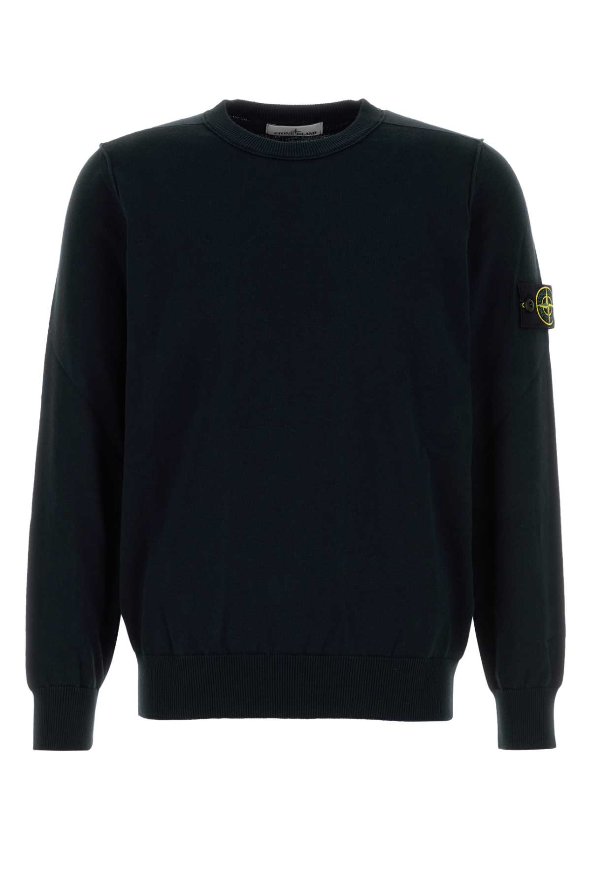 Shop Stone Island Black Cotton Sweater