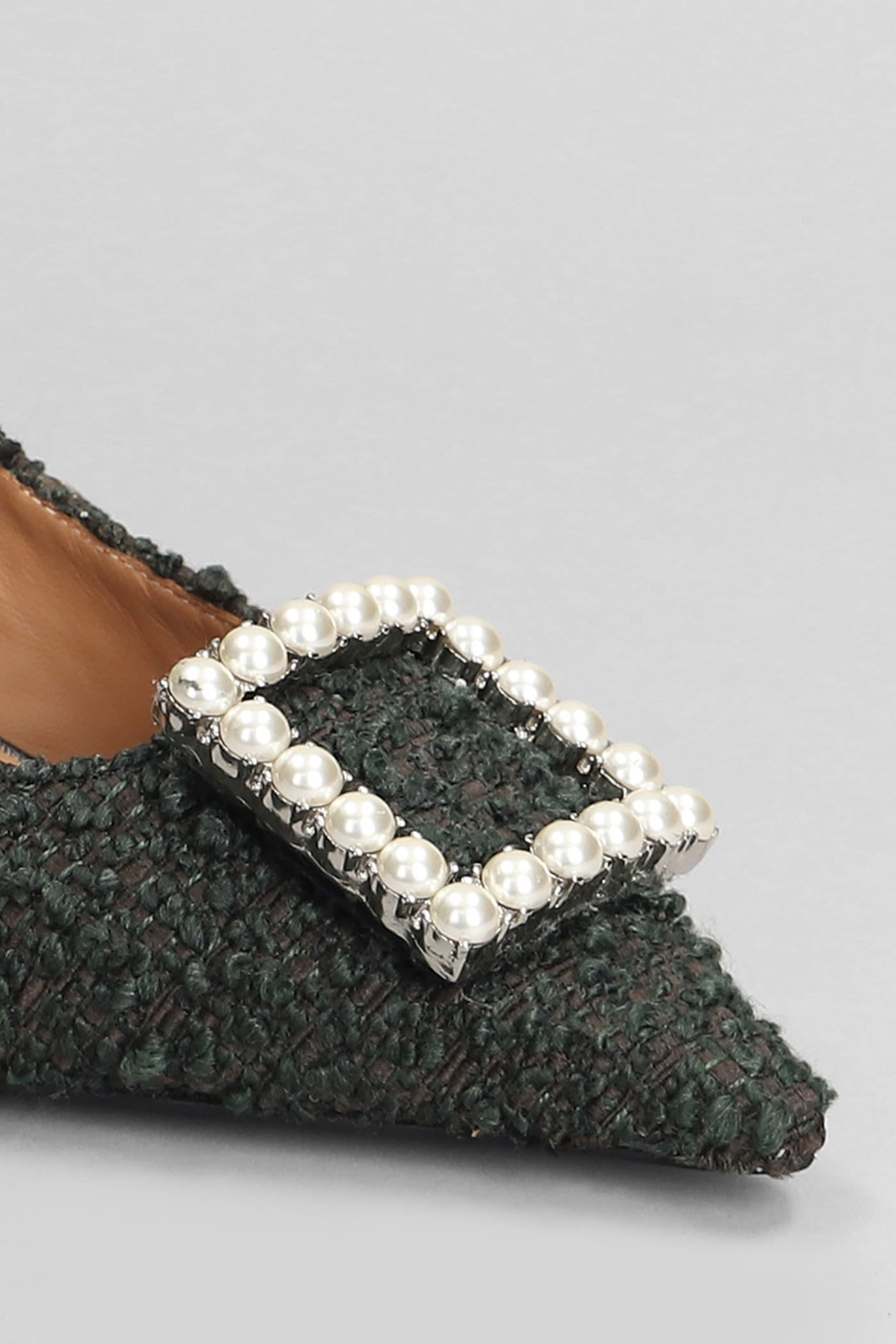 Shop Roberto Festa Evilly Pumps In Green Wool