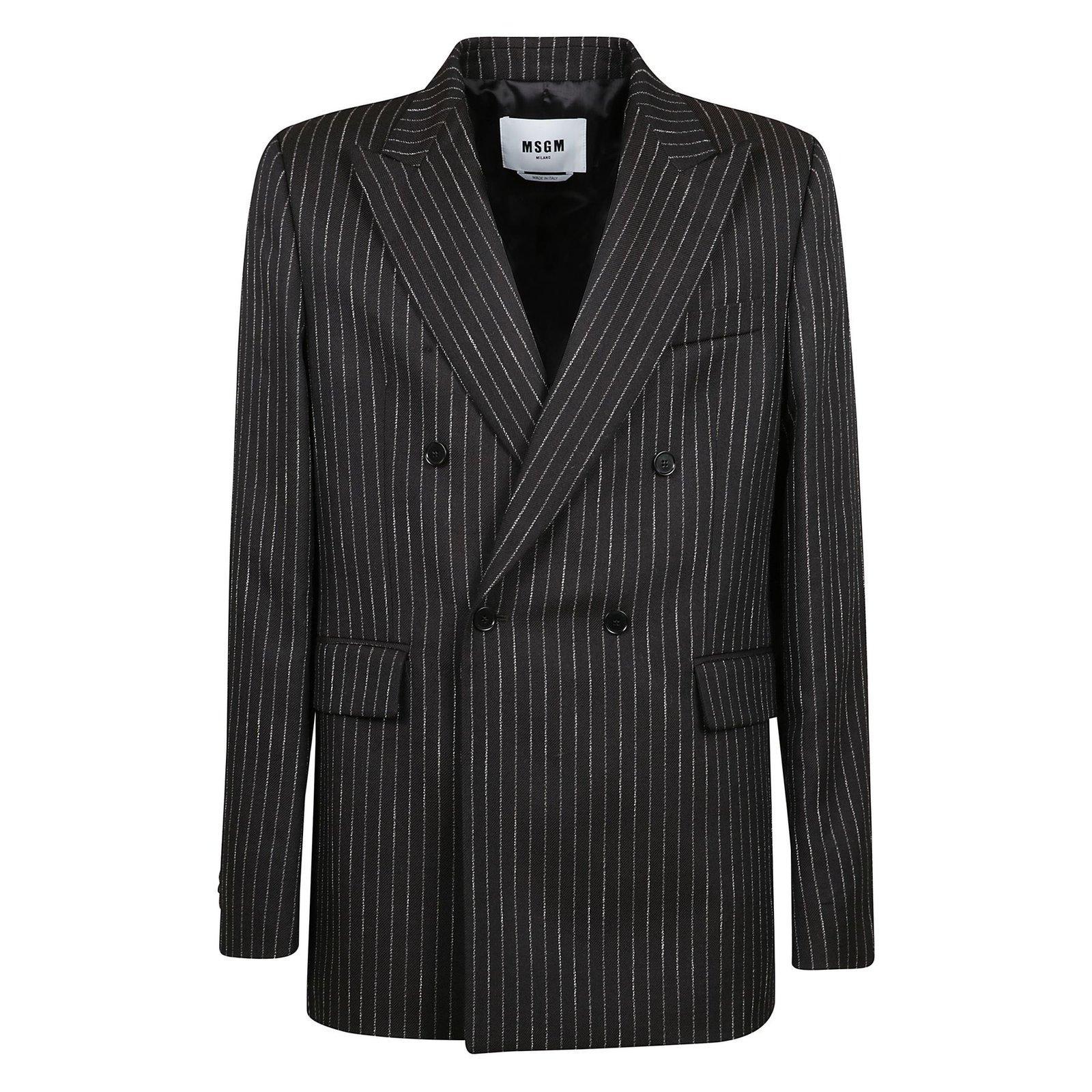 Double-breasted Pinstriped Blazer