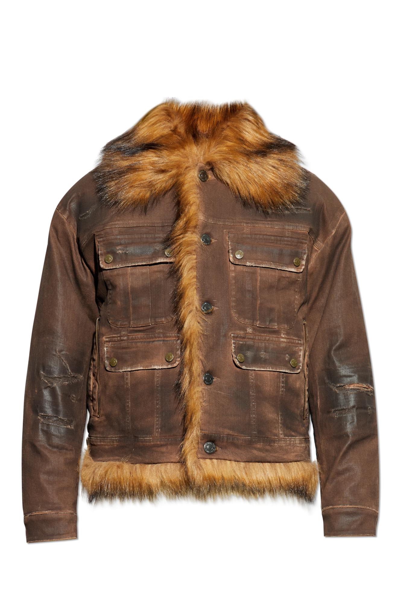 Dsquared2 Insulated Denim Jacket In Animal Print