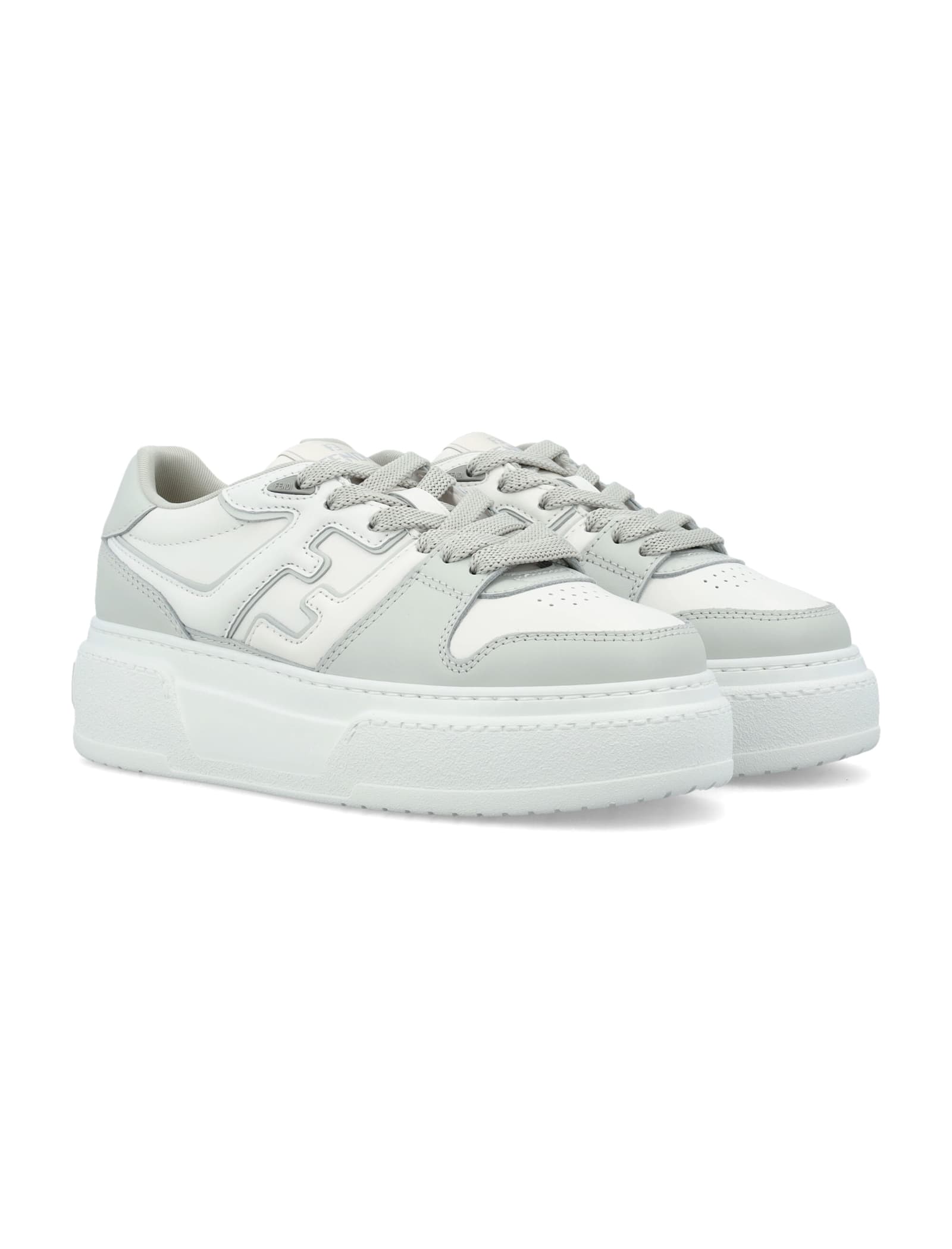 Fendi Match Platform Logo Sneakers In White
