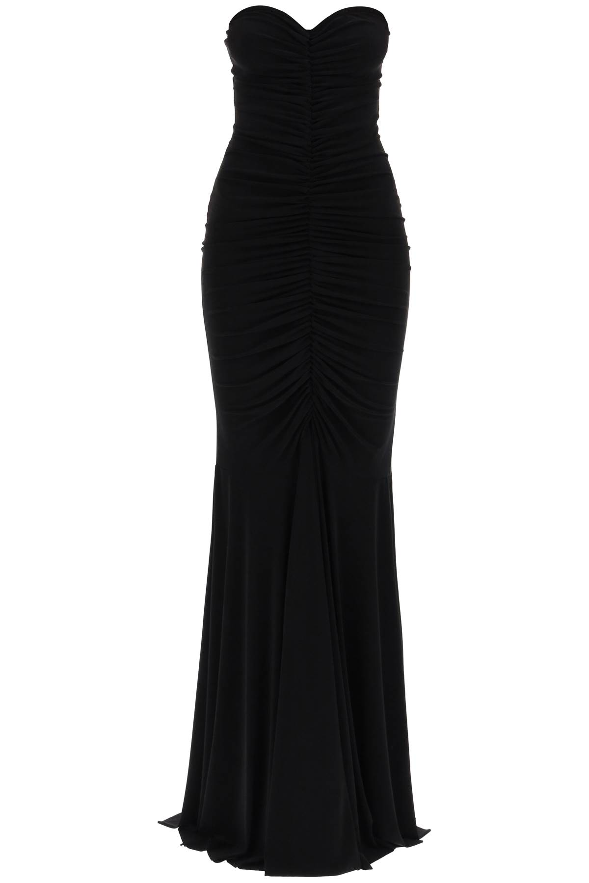 Shop Norma Kamali Strapless Mermaid-style Long Dress In Black (black)