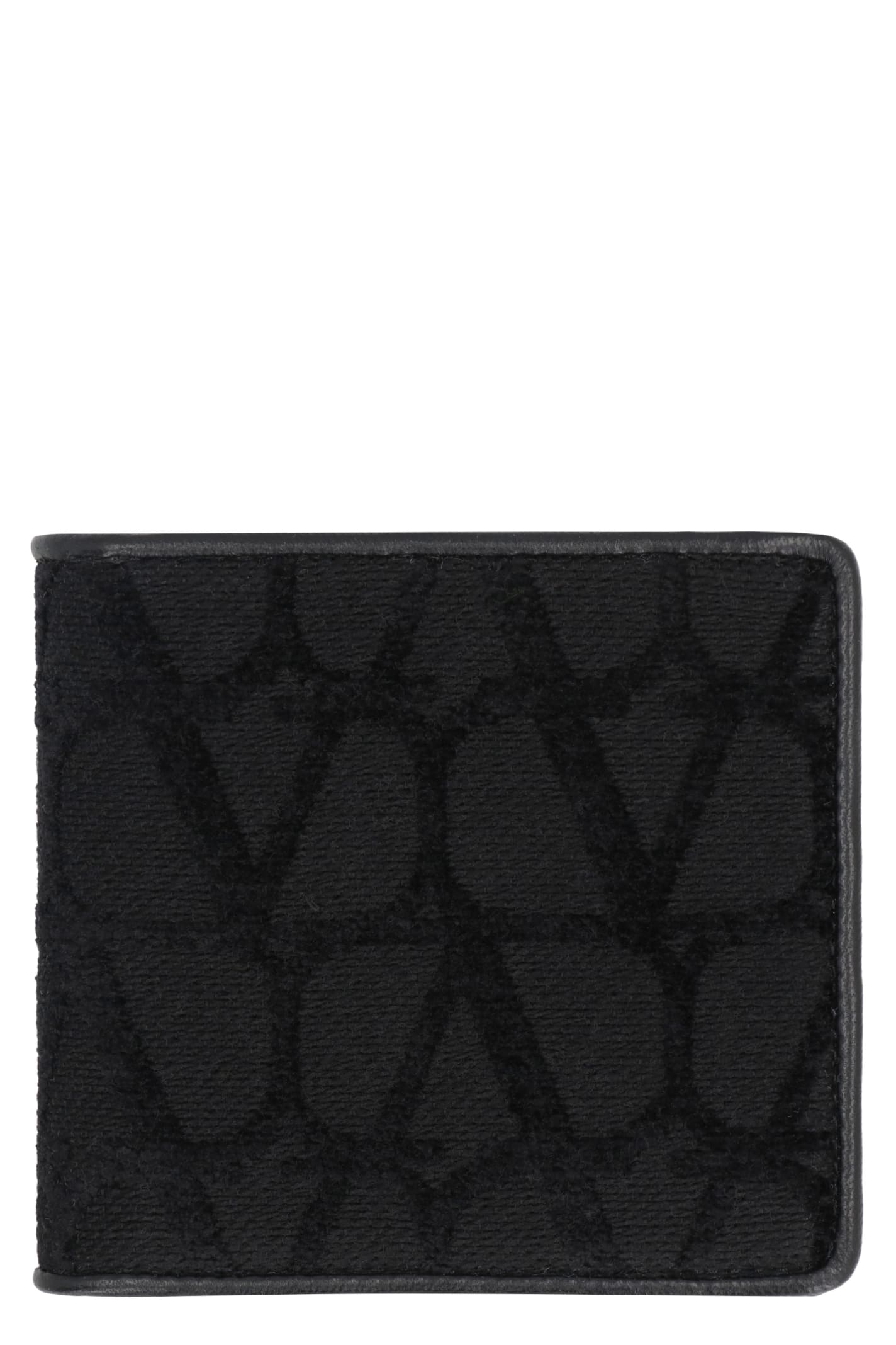 Shop Valentino Garavani - Toile Iconographe Print Wallet In Black