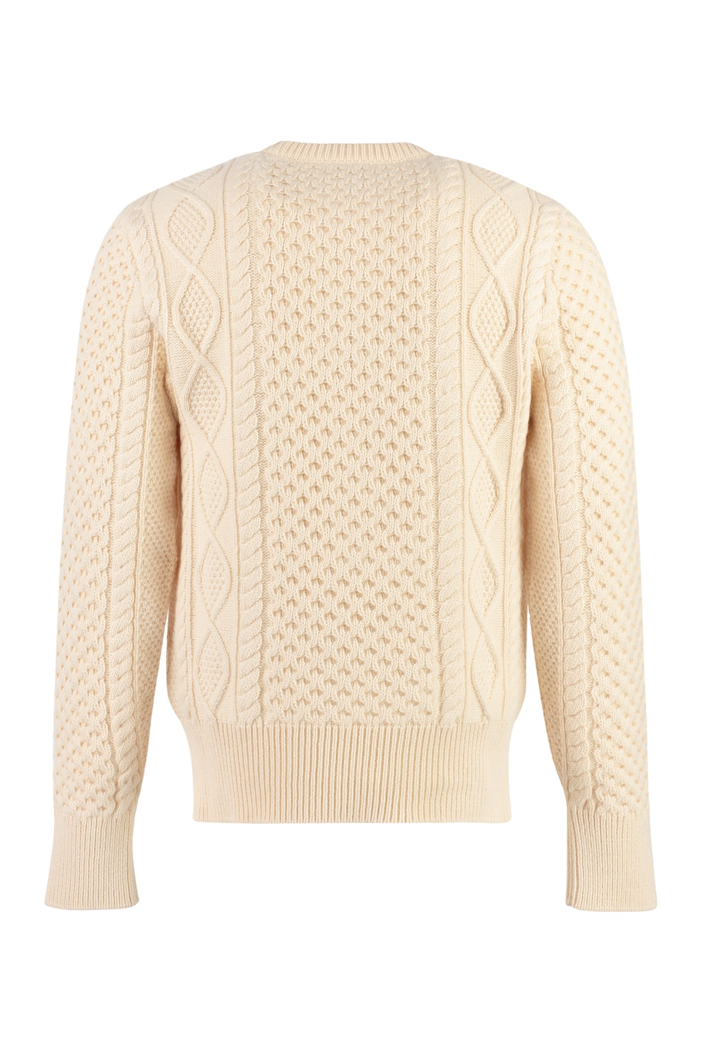 Shop Bally Virgin Wool Tricot Sweater In White