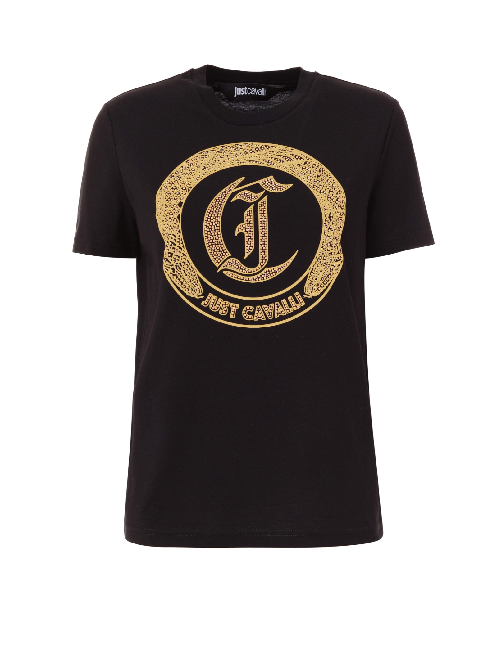 Just Cavalli Logo-embellished T-shirt In Black