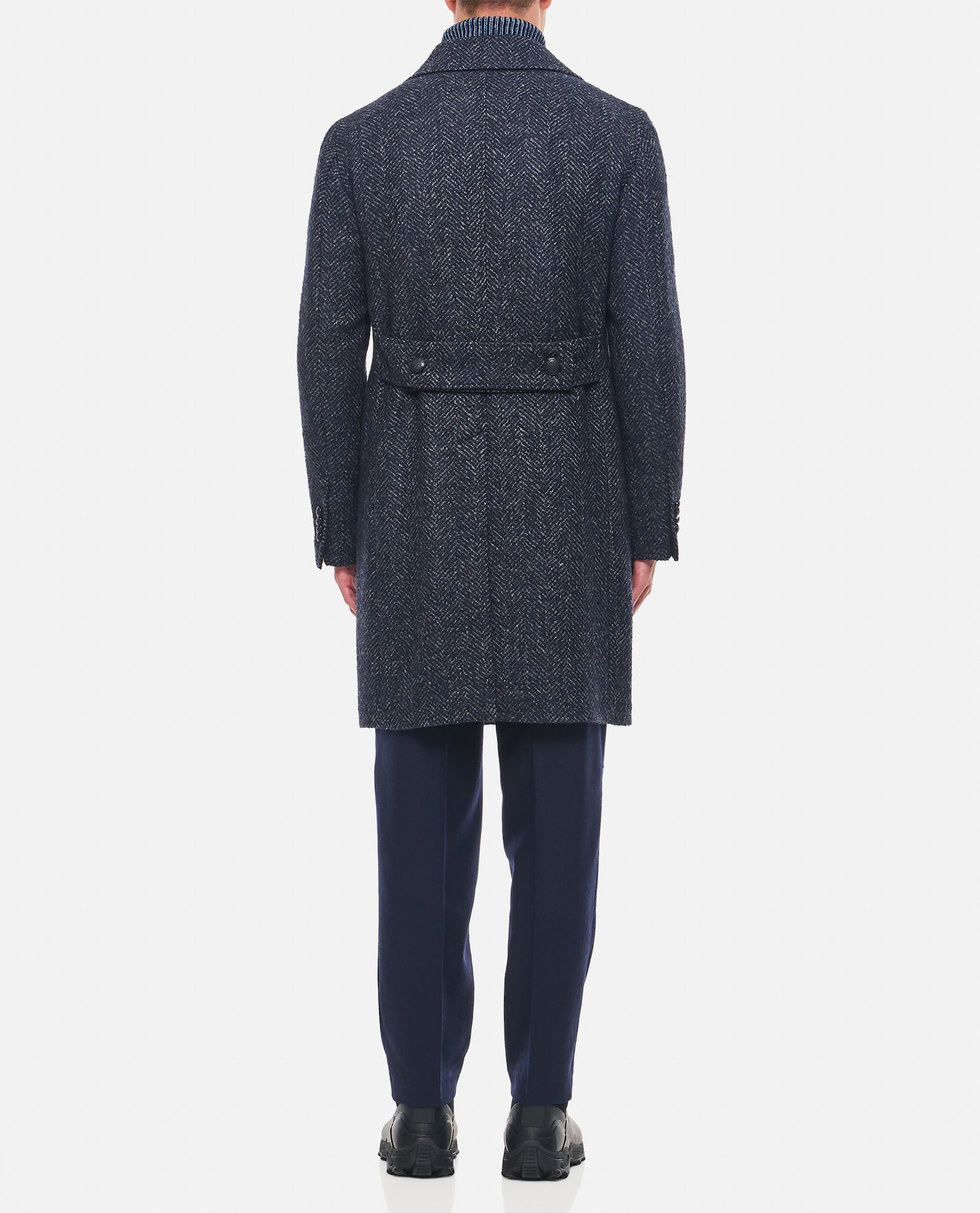 Shop Tagliatore Bruce Coat In Blue/grey