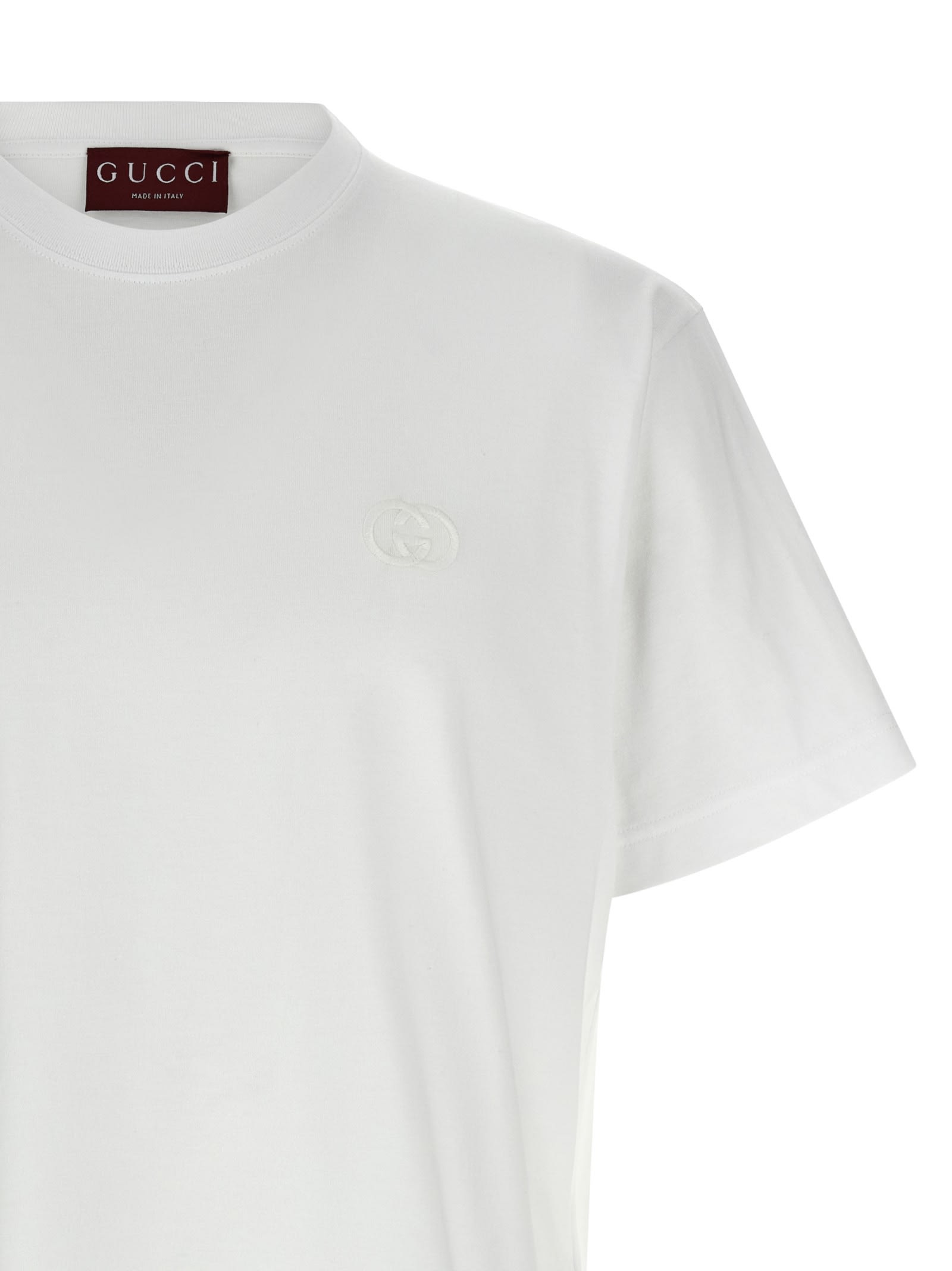 Gucci T-shirt Aus Baumwolljersey Mit Stickerei In Multi