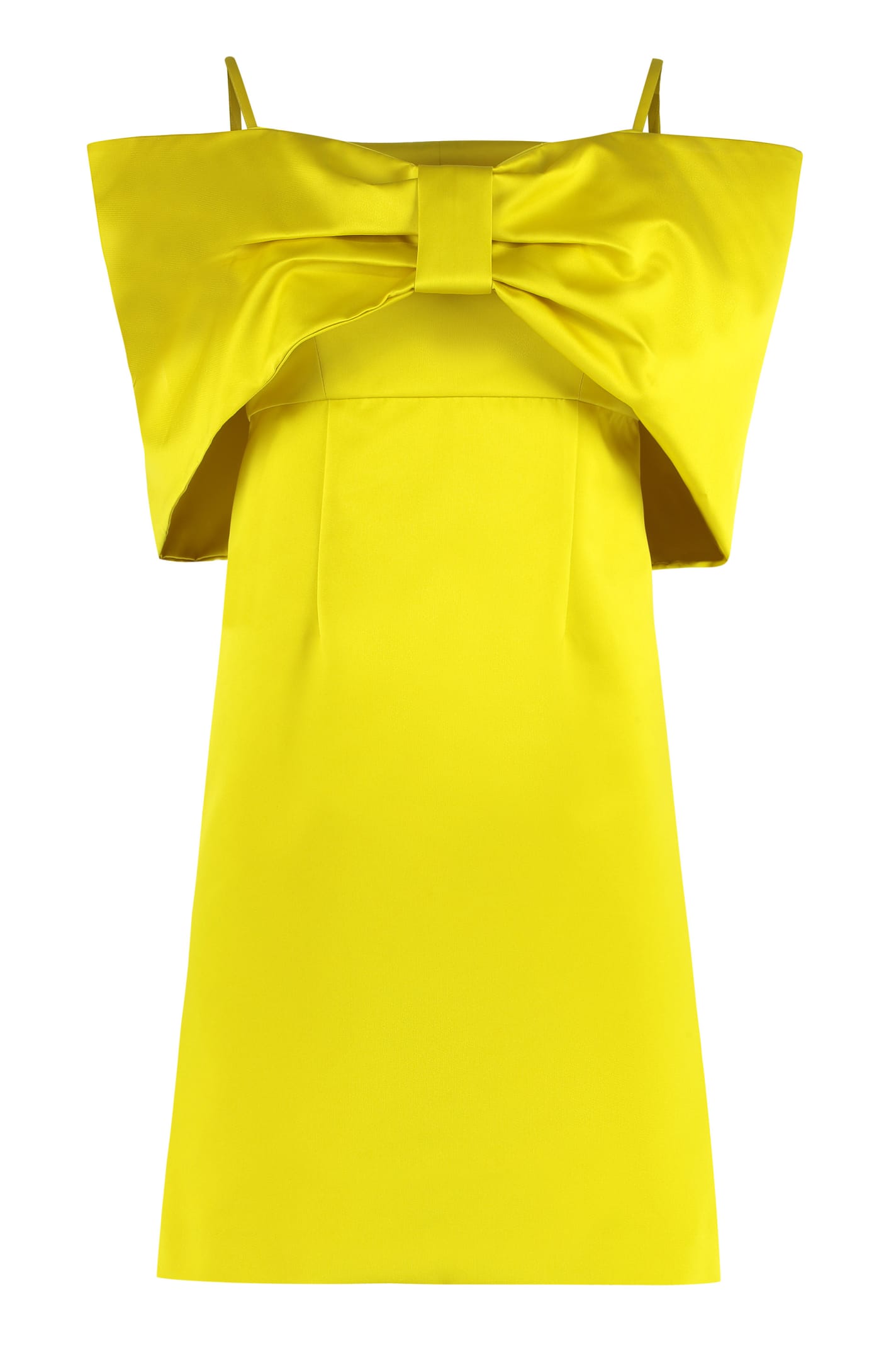 Shop P.a.r.o.s.h Bow Detail Dress In Yellow