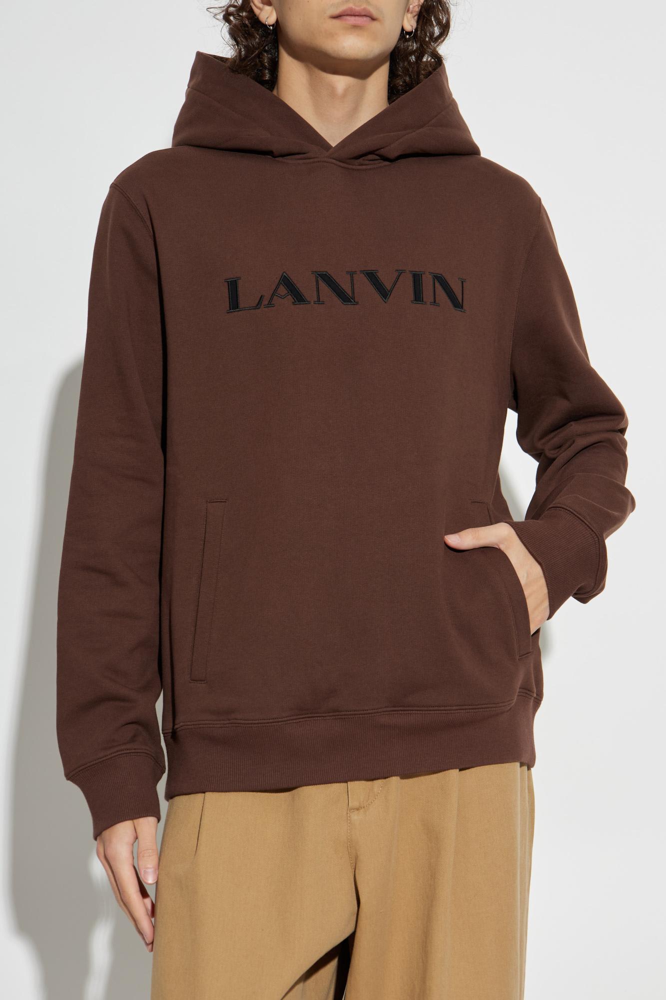 Lanvin Sweatshirt With Embroidered Logo In Brown