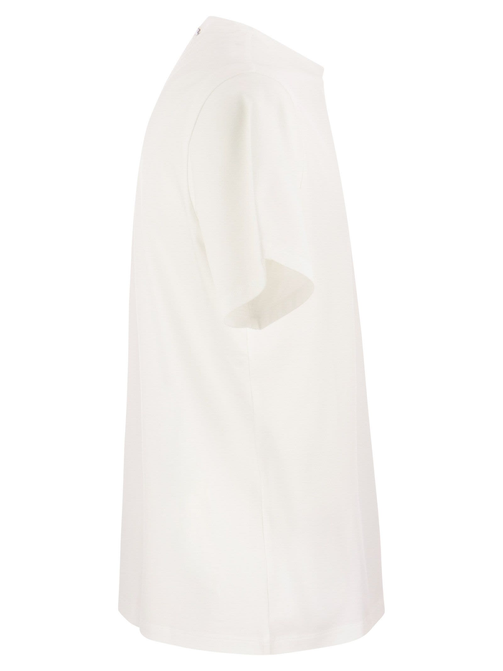 Herno T-shirt In Superfine Cotton Stretch And Light Scuba In White