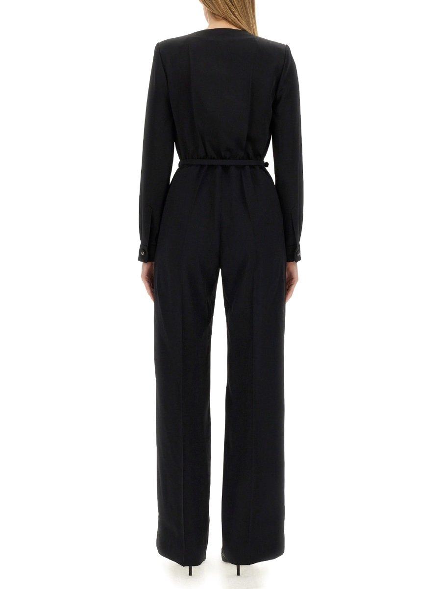 Gucci Jumpsuit Wool Belted Waist In Black