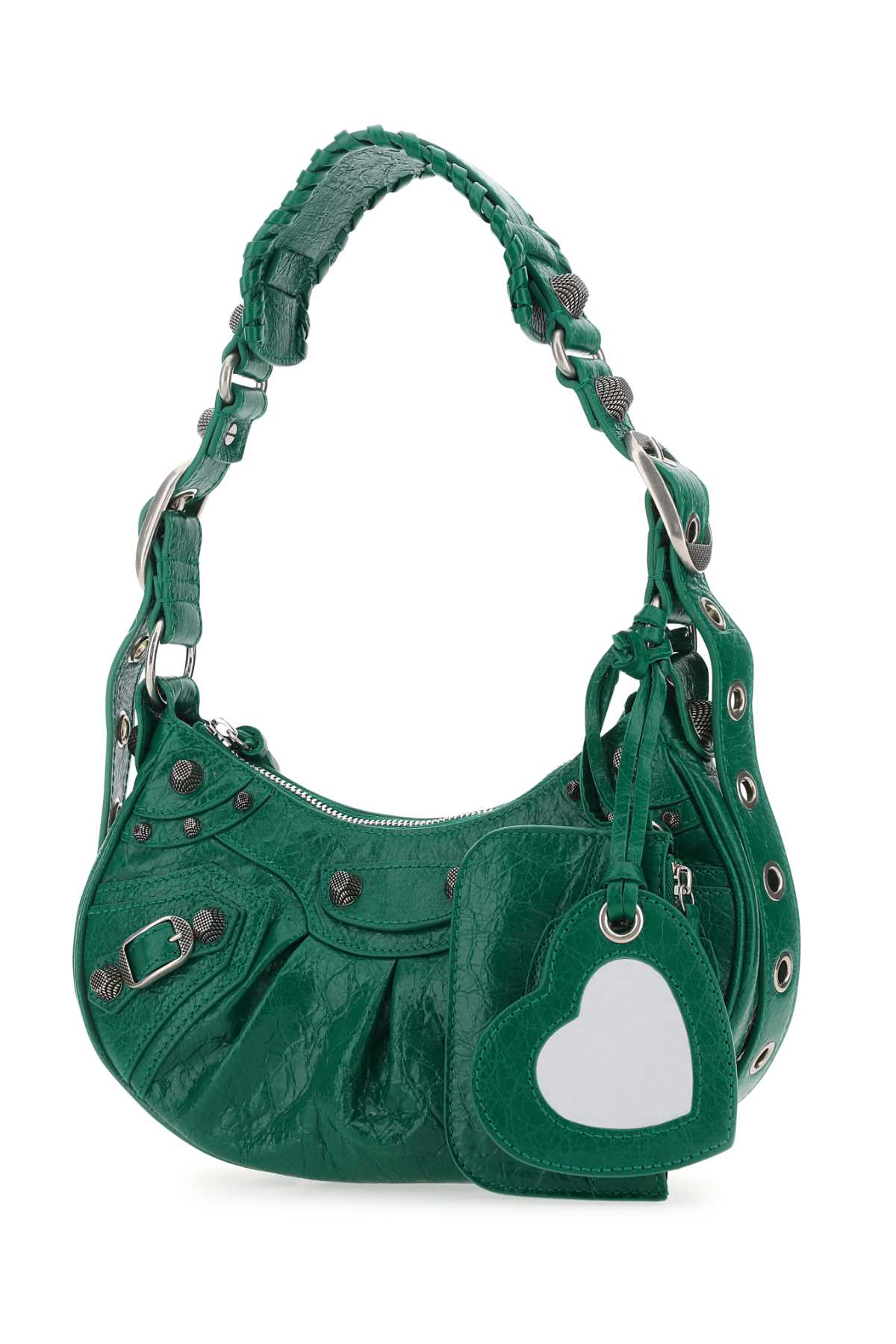 Shop Balenciaga Emerald Green Nappa Leather Le Cagole Xs Shoulder Bag In Jade