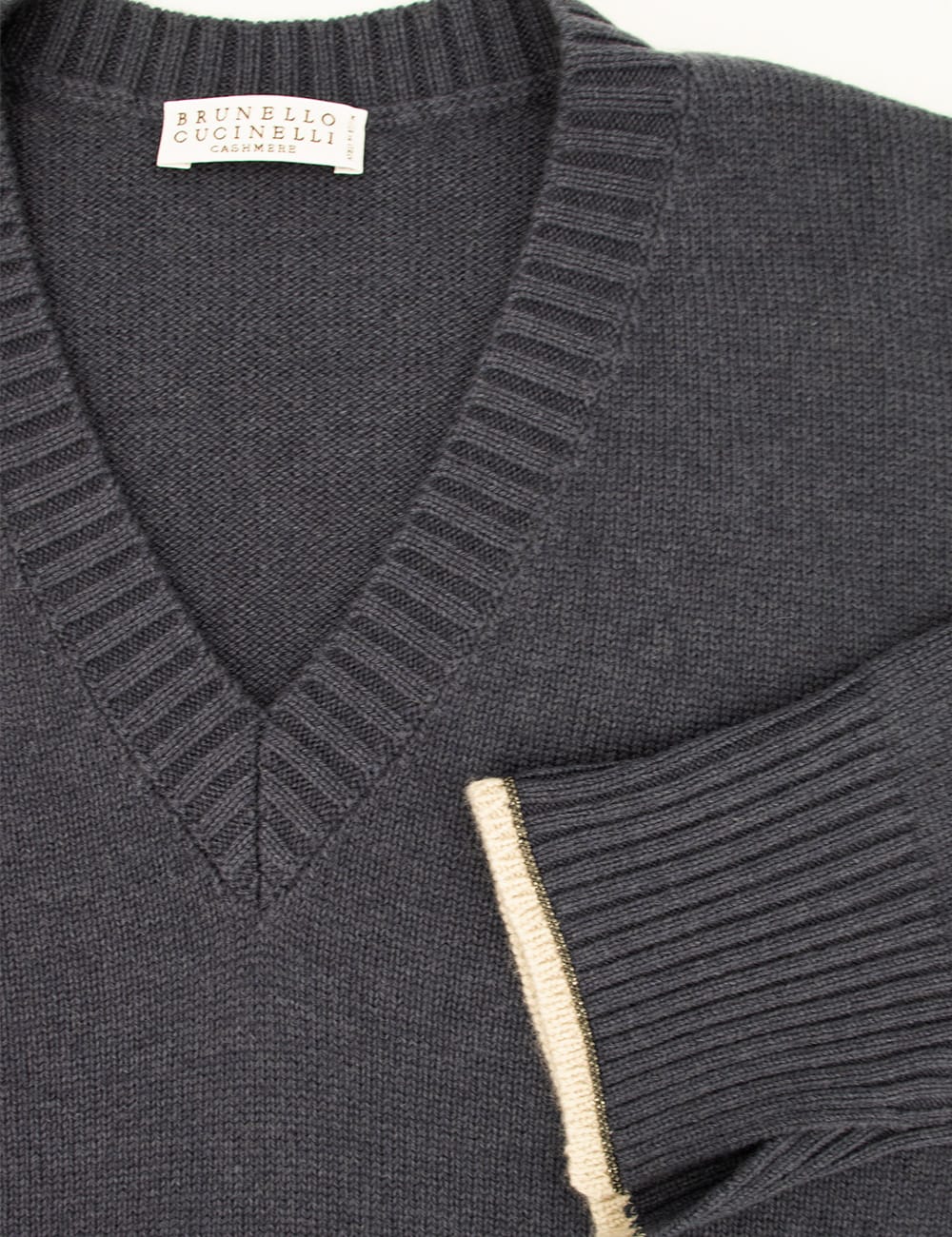 Brunello Cucinelli Long-sleeved V-neck Sweater In Night Sky