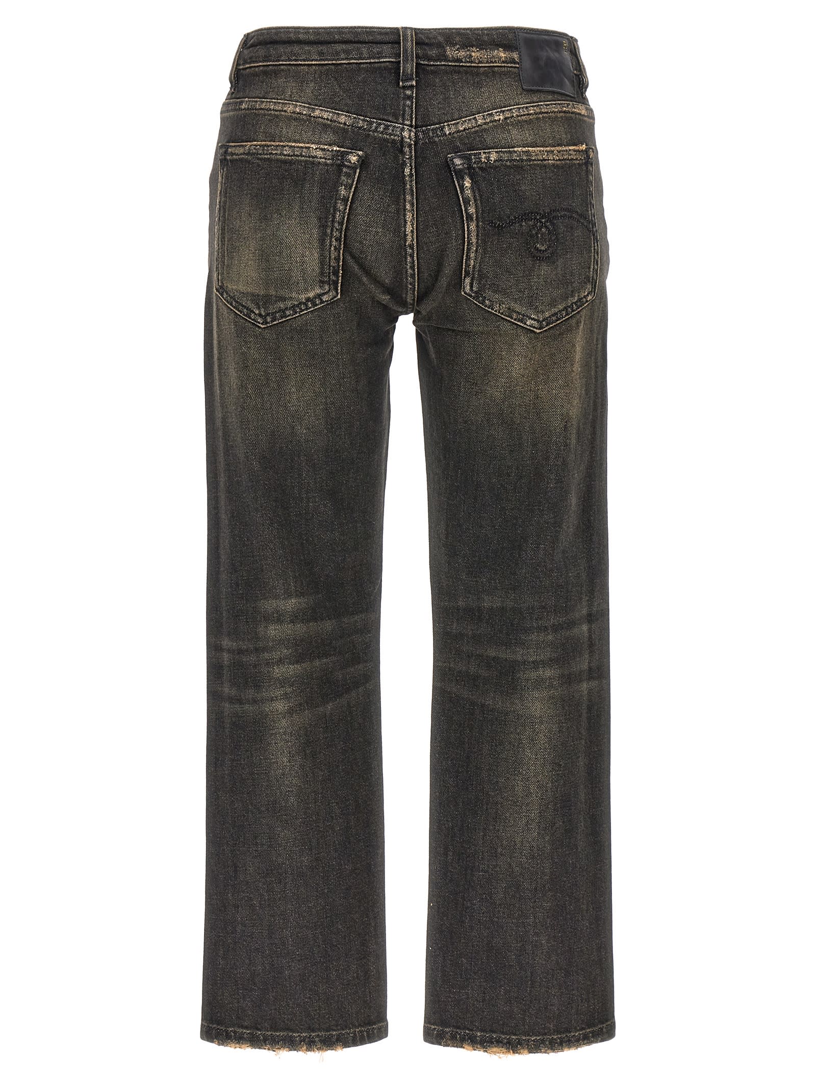 Shop R13 Boy Straight Jeans In Black