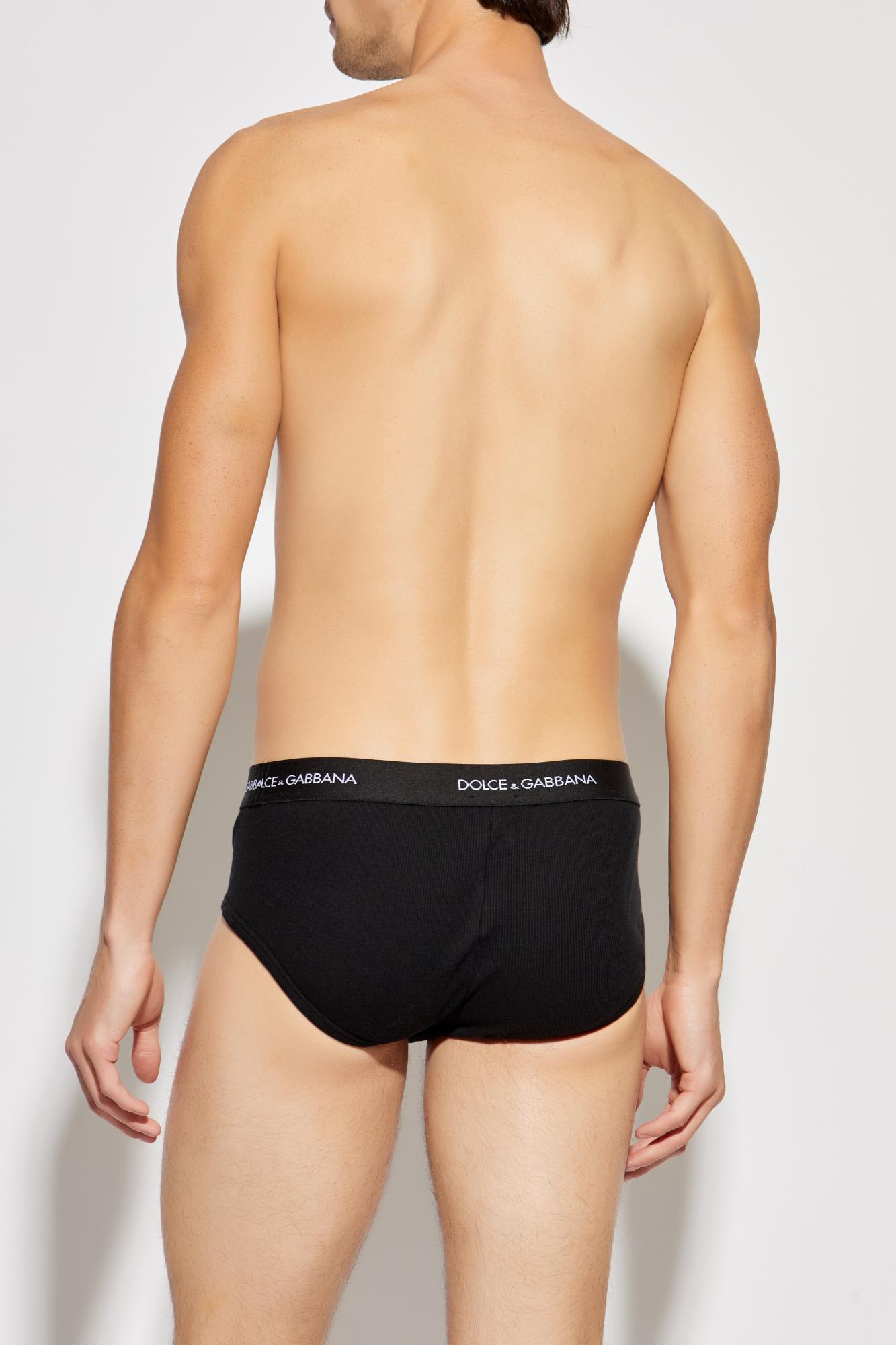 Dolce & Gabbana Briefs With Logo Band In Black