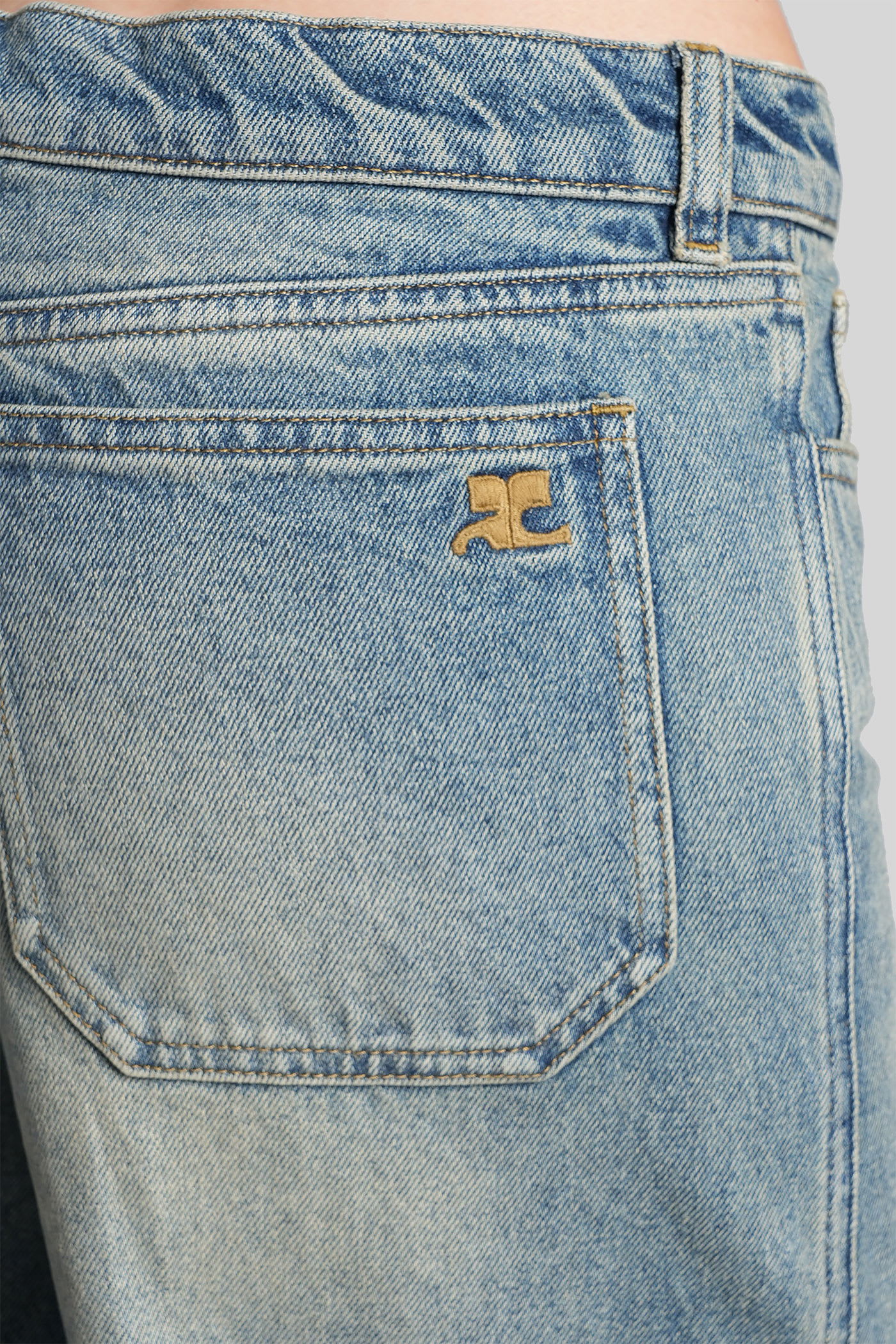 Courrèges Jeans In Blue Denim In Multi