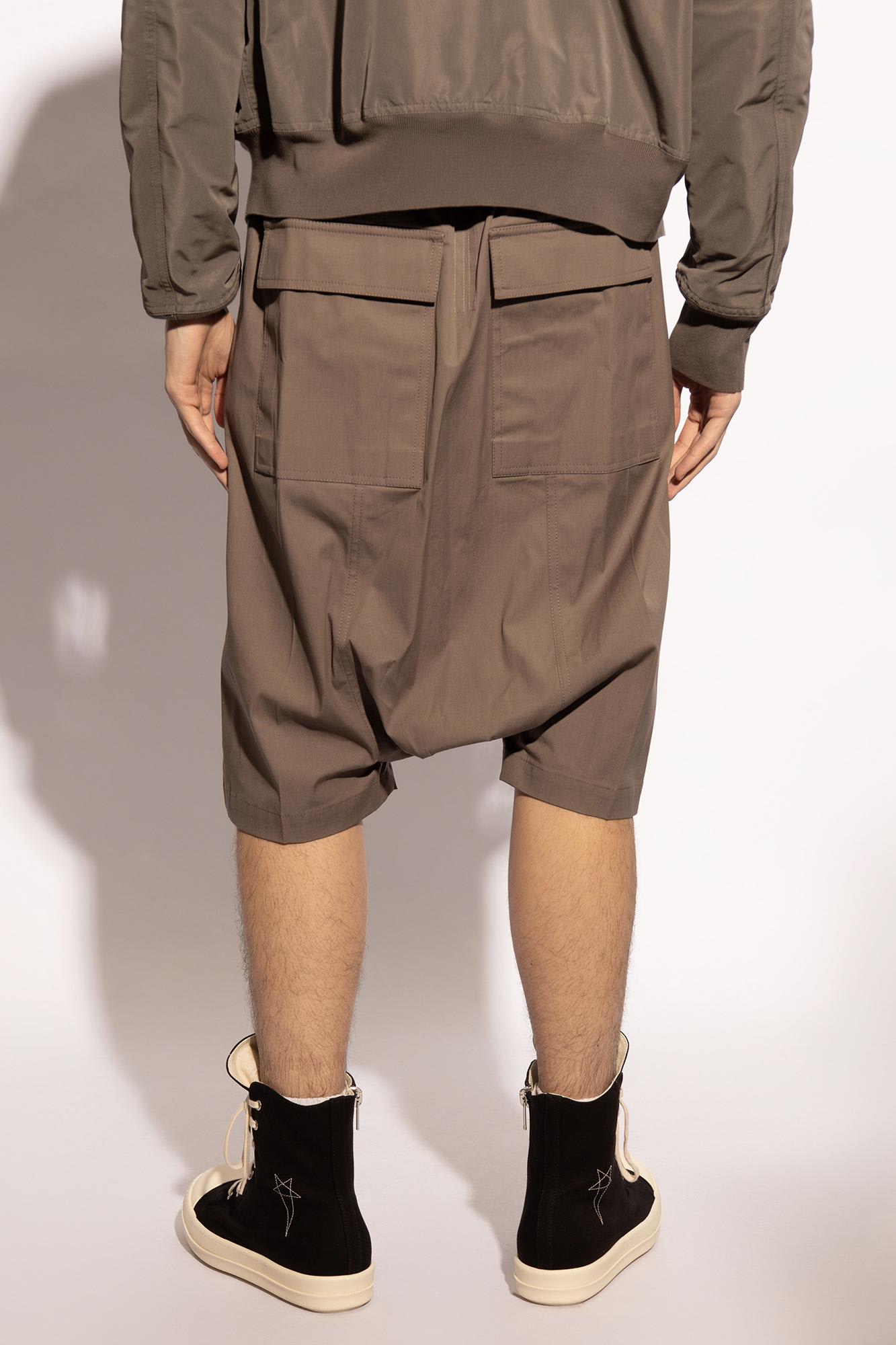 RICK OWENS RICKS PODS LEATHER SHORTS 