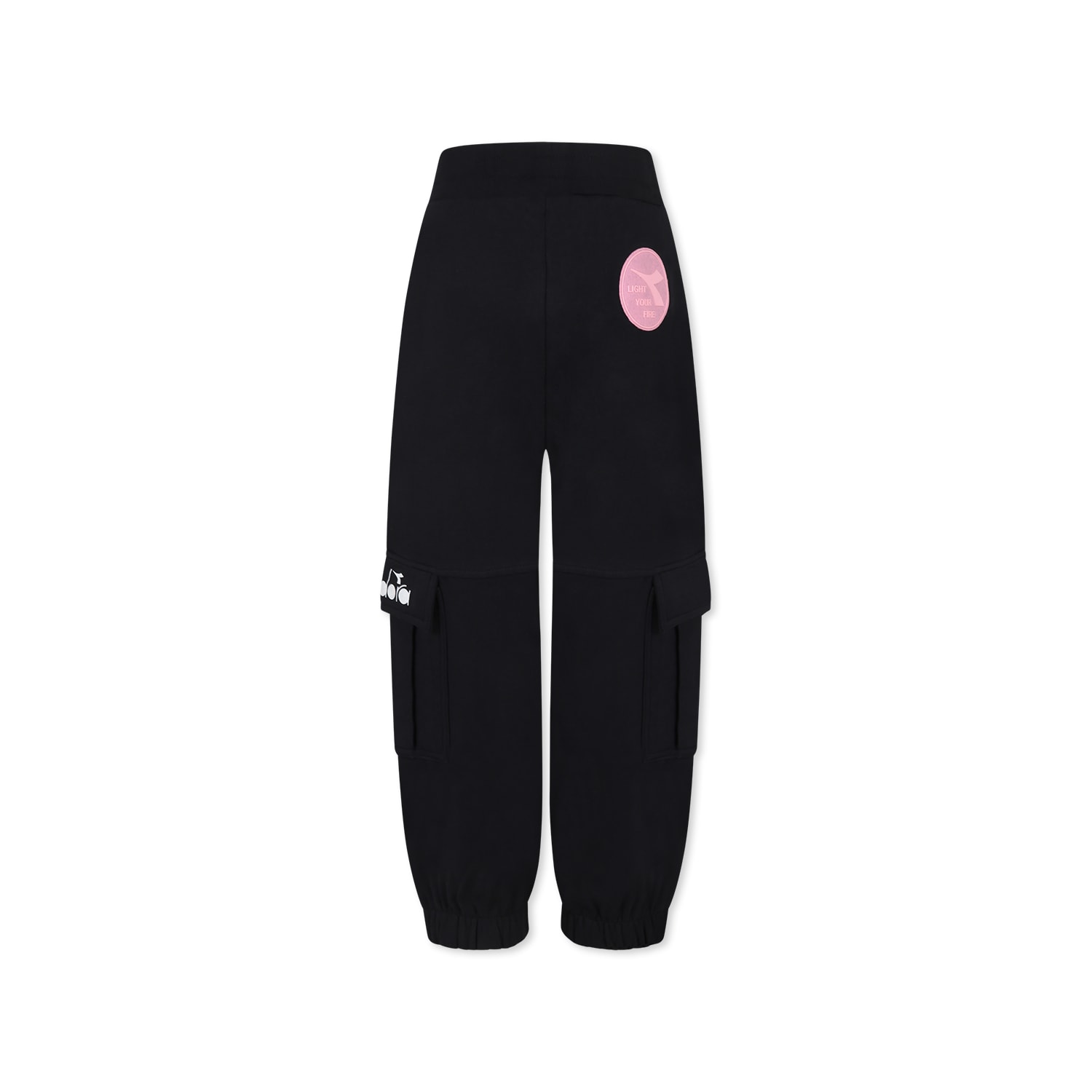 Shop Diadora Black Trousers For Girl With Logo