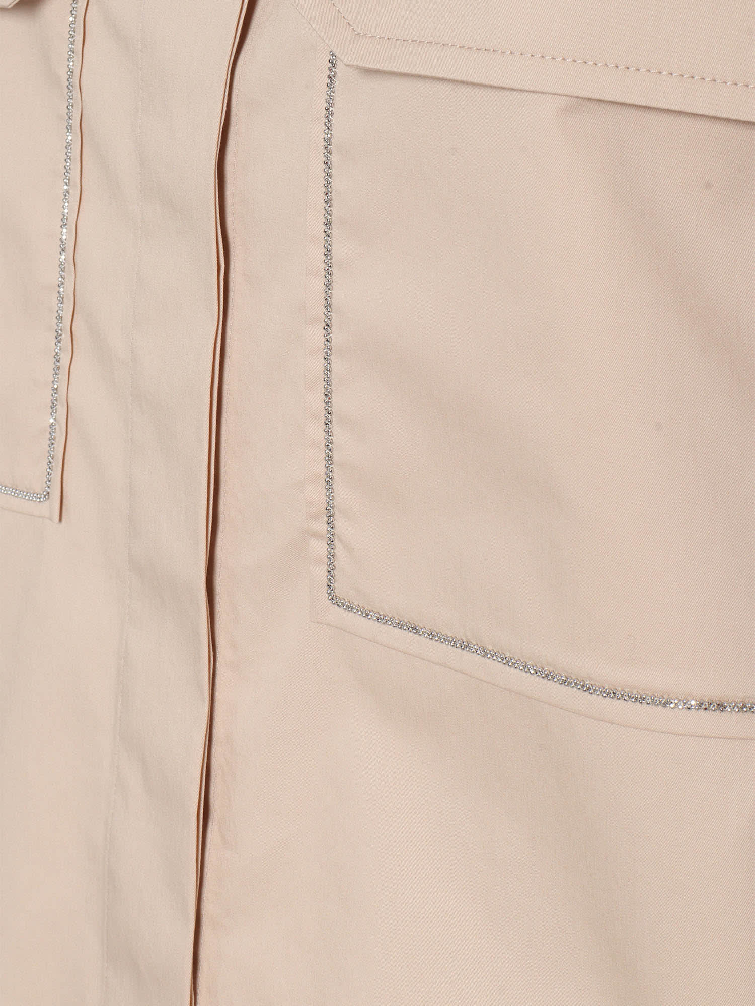Peserico Trimmed-pocket Shirt In Neutral
