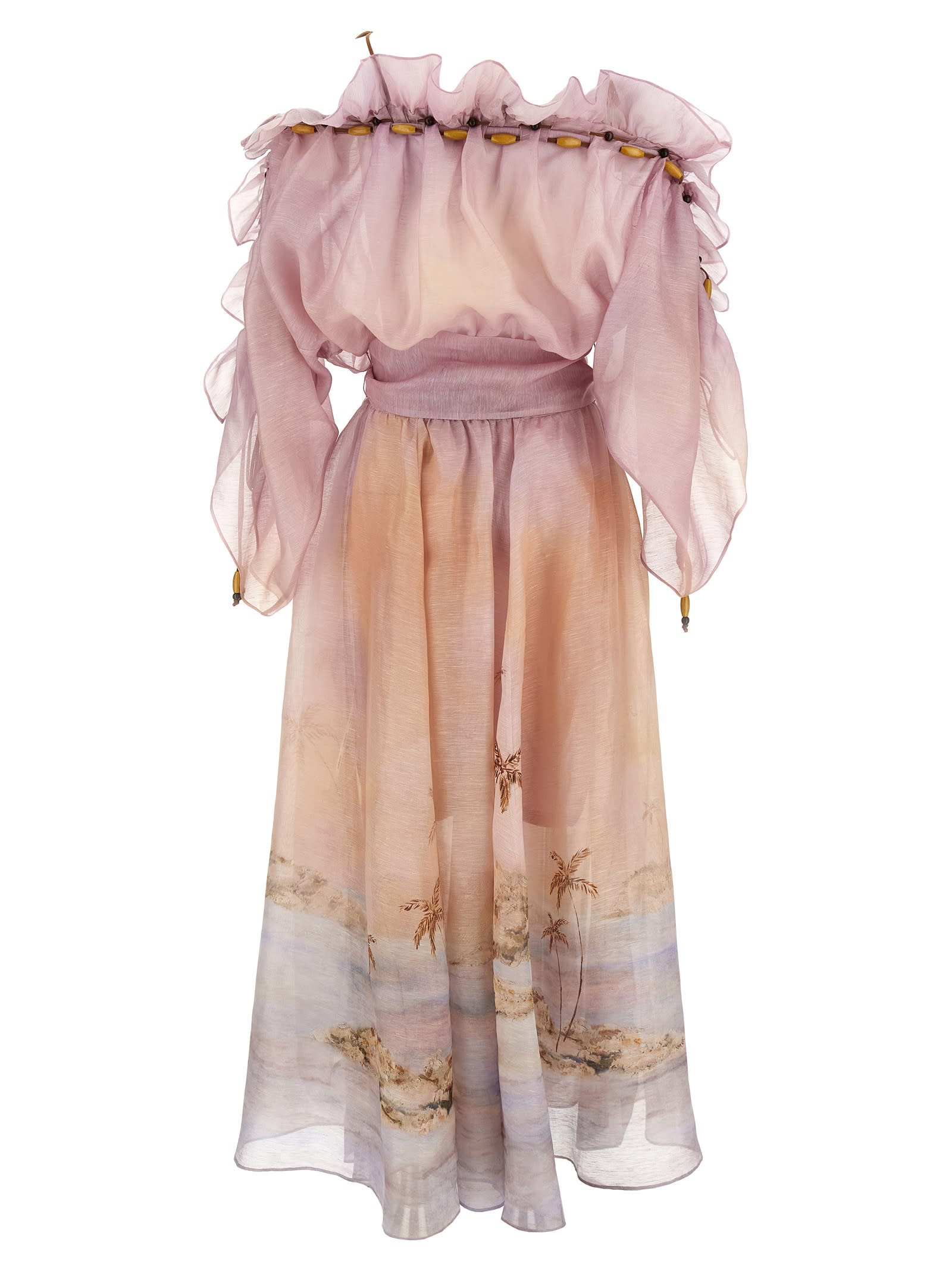 Zimmermann Dawning Ruffle Maxi Dresses Pink In Pink