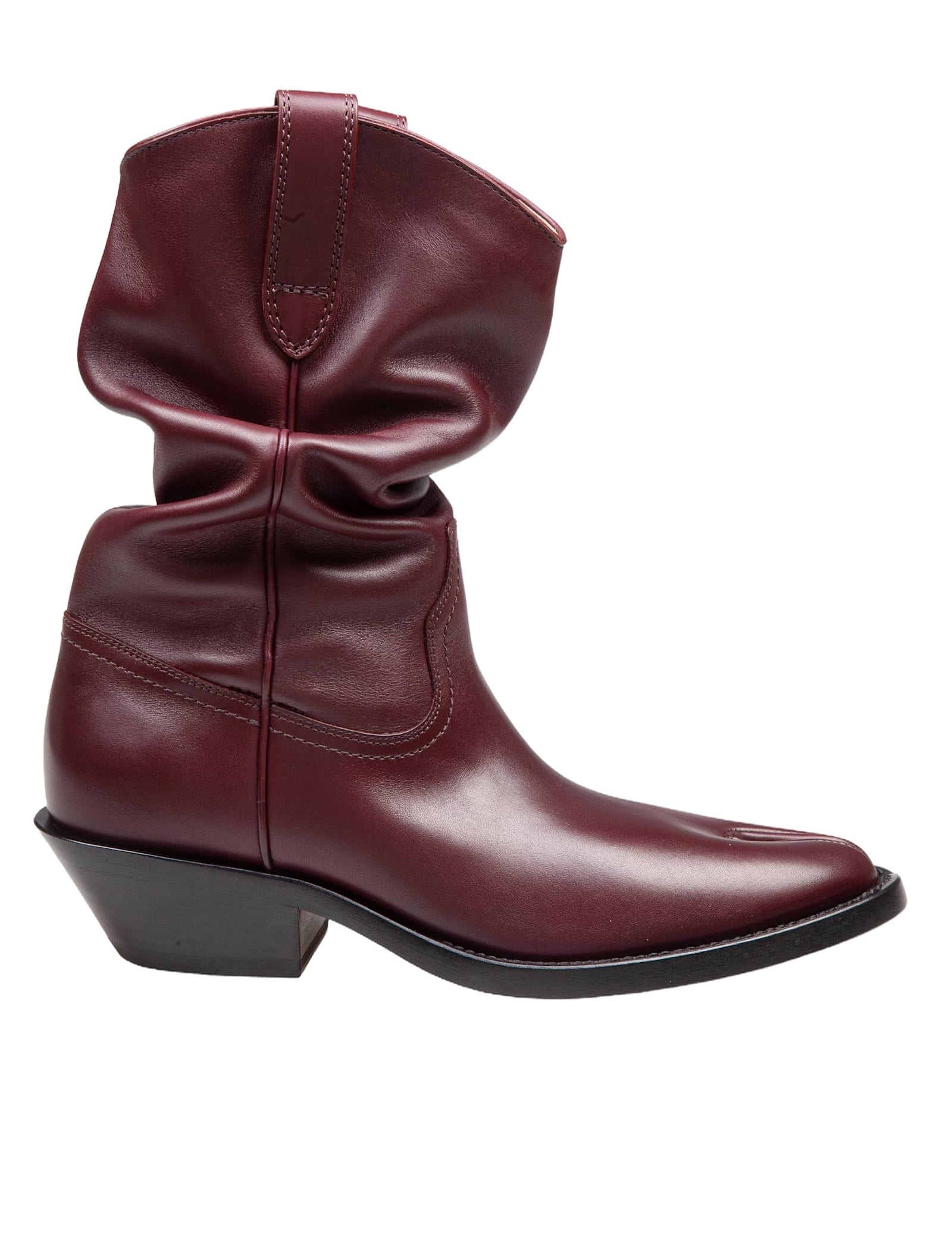 Tabi Texan Boot In Leather Color Bordeaux