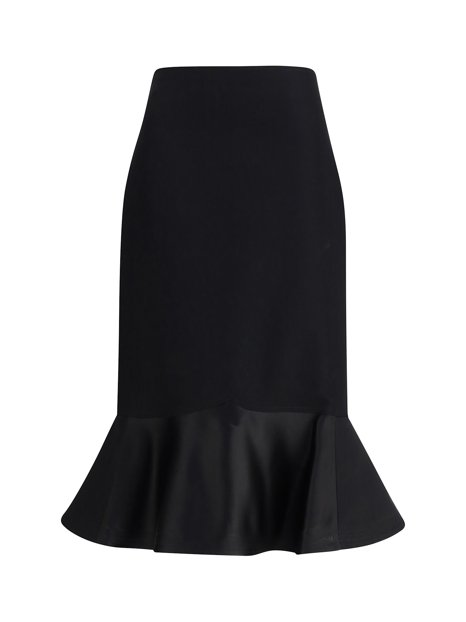 Fendi High-waisted Midi Skirt In Grain De Poudre Wool In Black