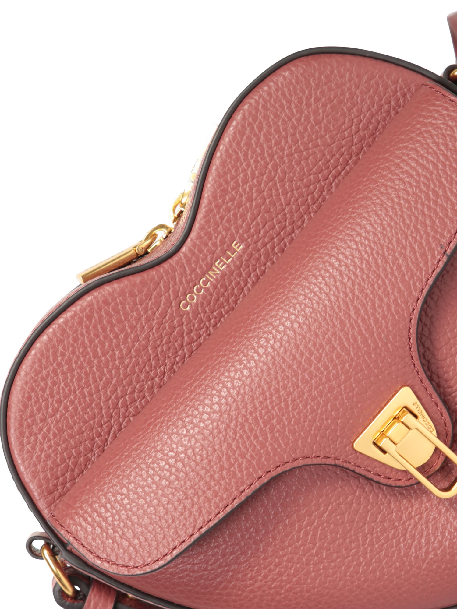 Shop Coccinelle Beat Soft Heart Leather Bag Brandy In Bordeaux