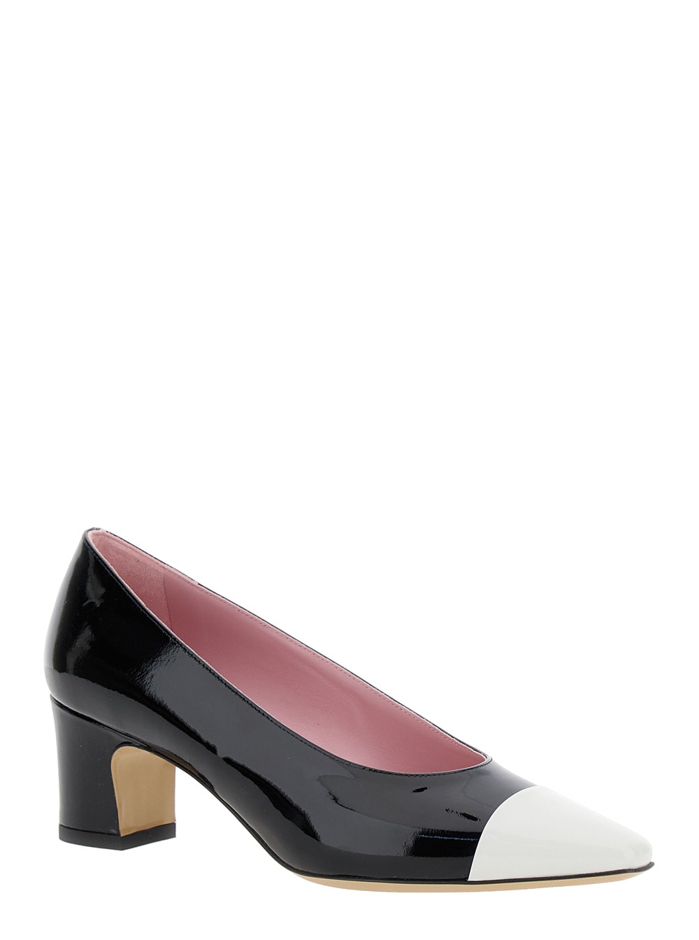 CAREL EDITH BLACK PUMPS WITH CONTRASTING TOE IN LEATHER WOMAN