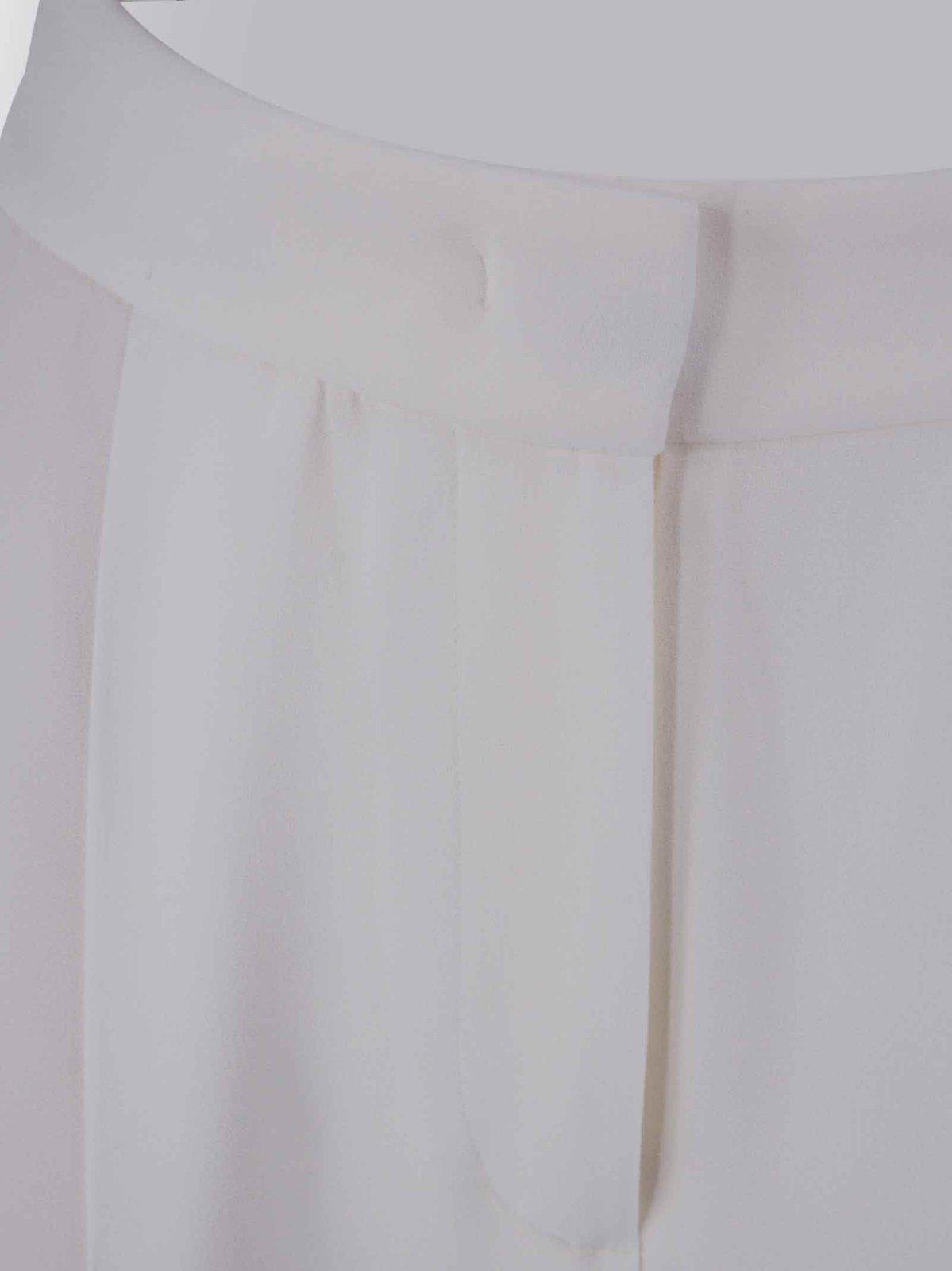 Shop Emporio Armani Darted High-waist Trousers In Bianco Seta