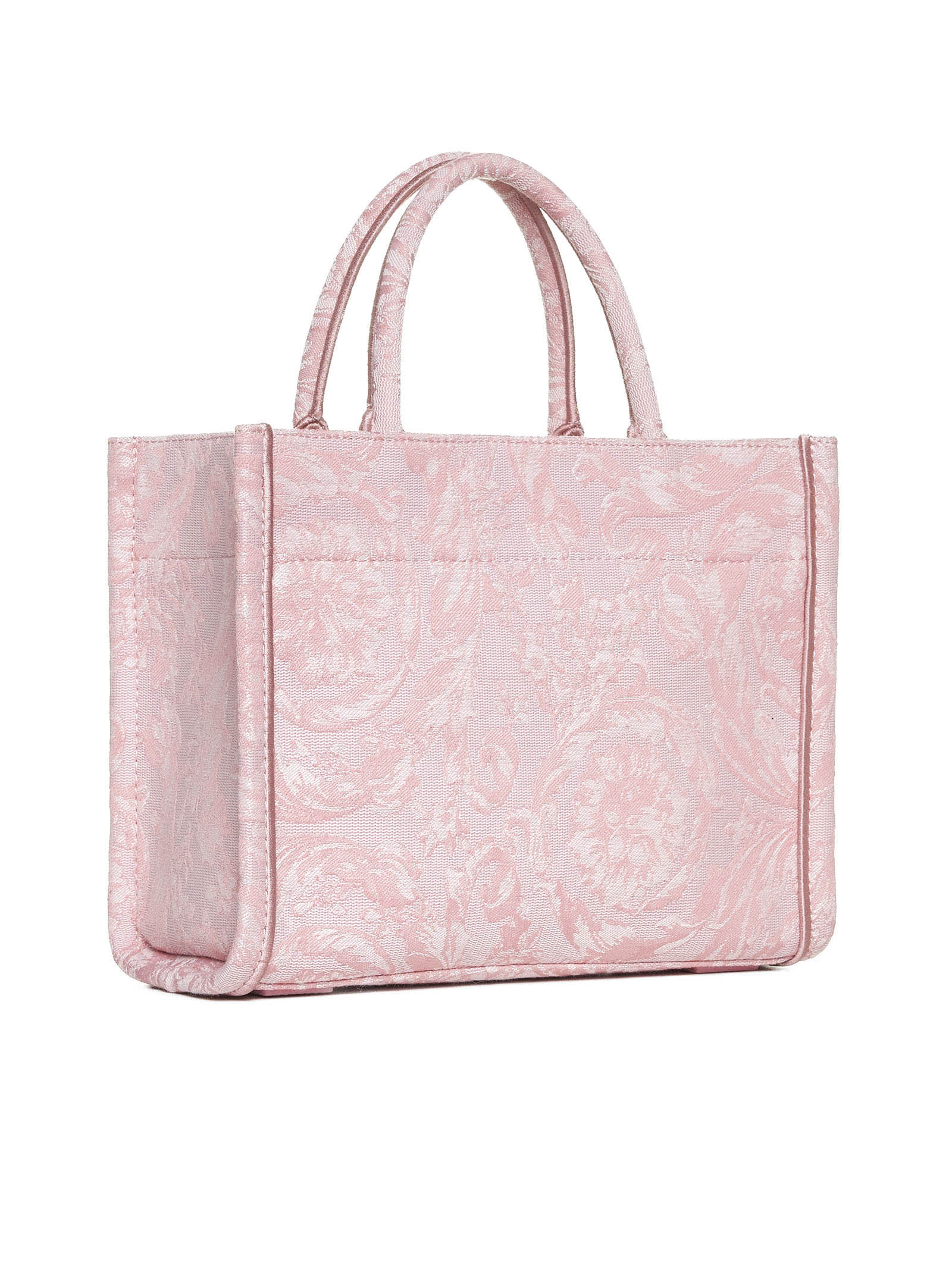 Shop Versace Tote In Pale Pink-english Rose-