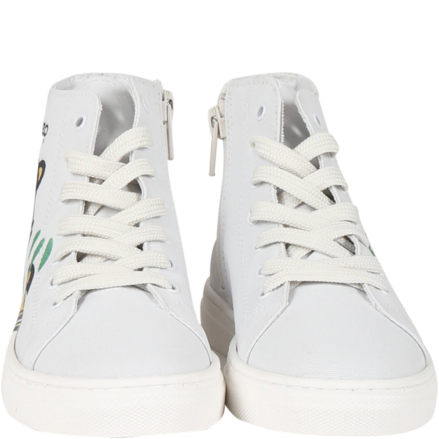 Shop Kenzo Beige Sneakers For Kids With Kotora And Logo