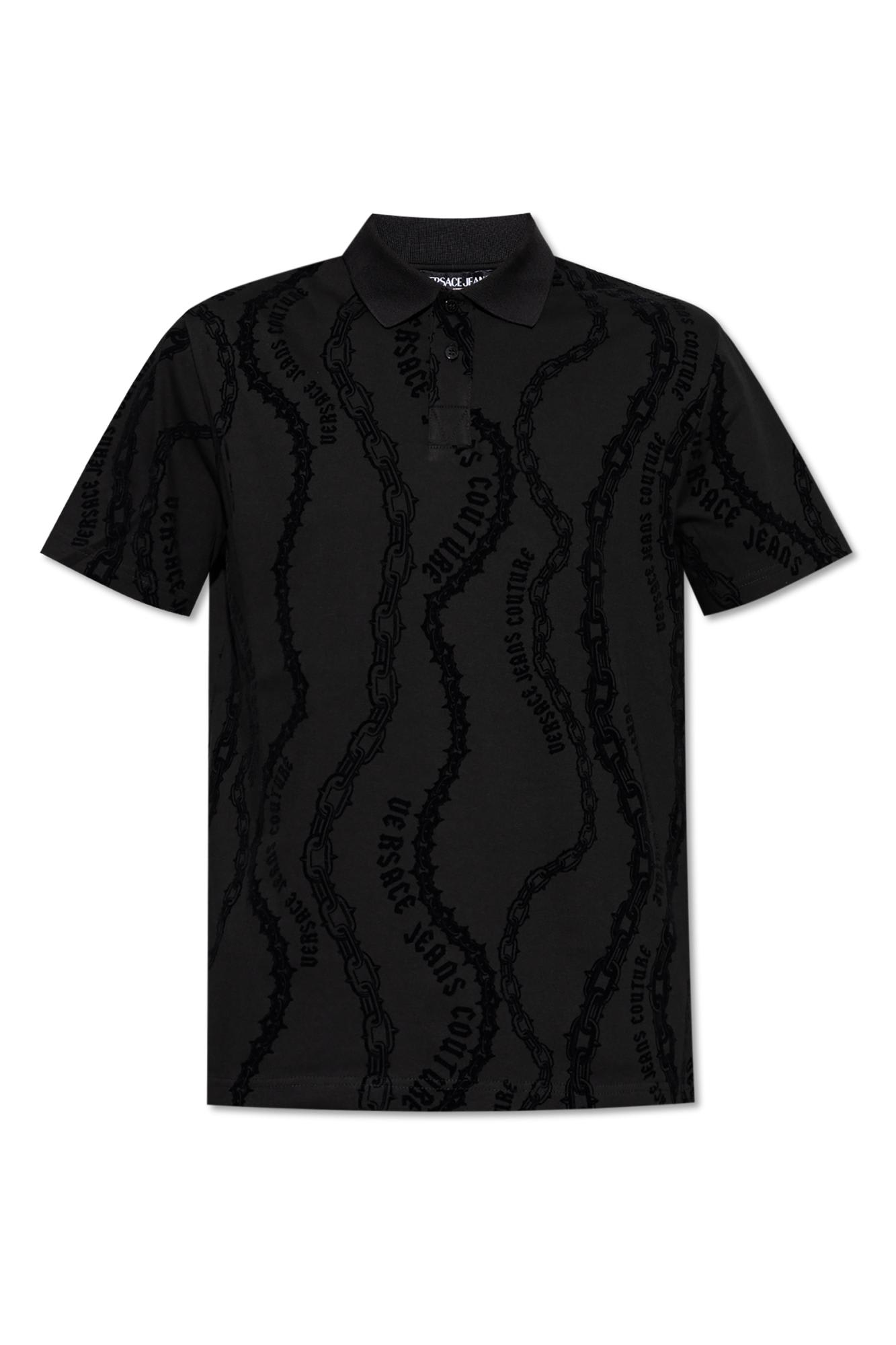 Shop Versace Jeans Couture Polo With Logo In Black