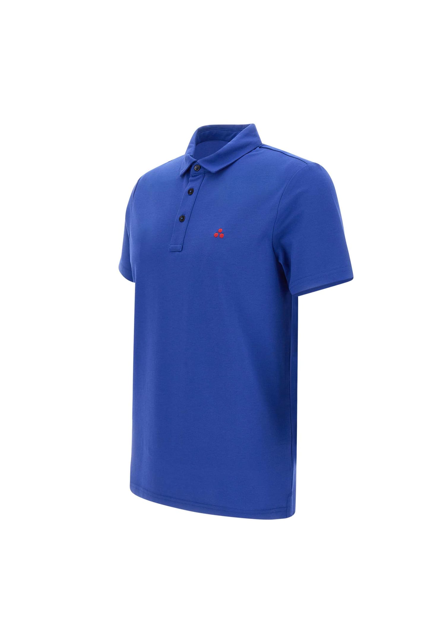 Shop Peuterey Mezzola Cotton And Silk Polo Shirt In Blue