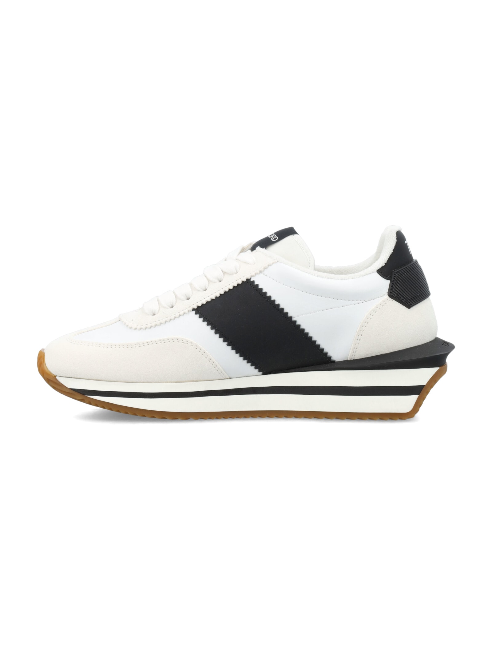 Shop Tom Ford James Sneaker In White + Black