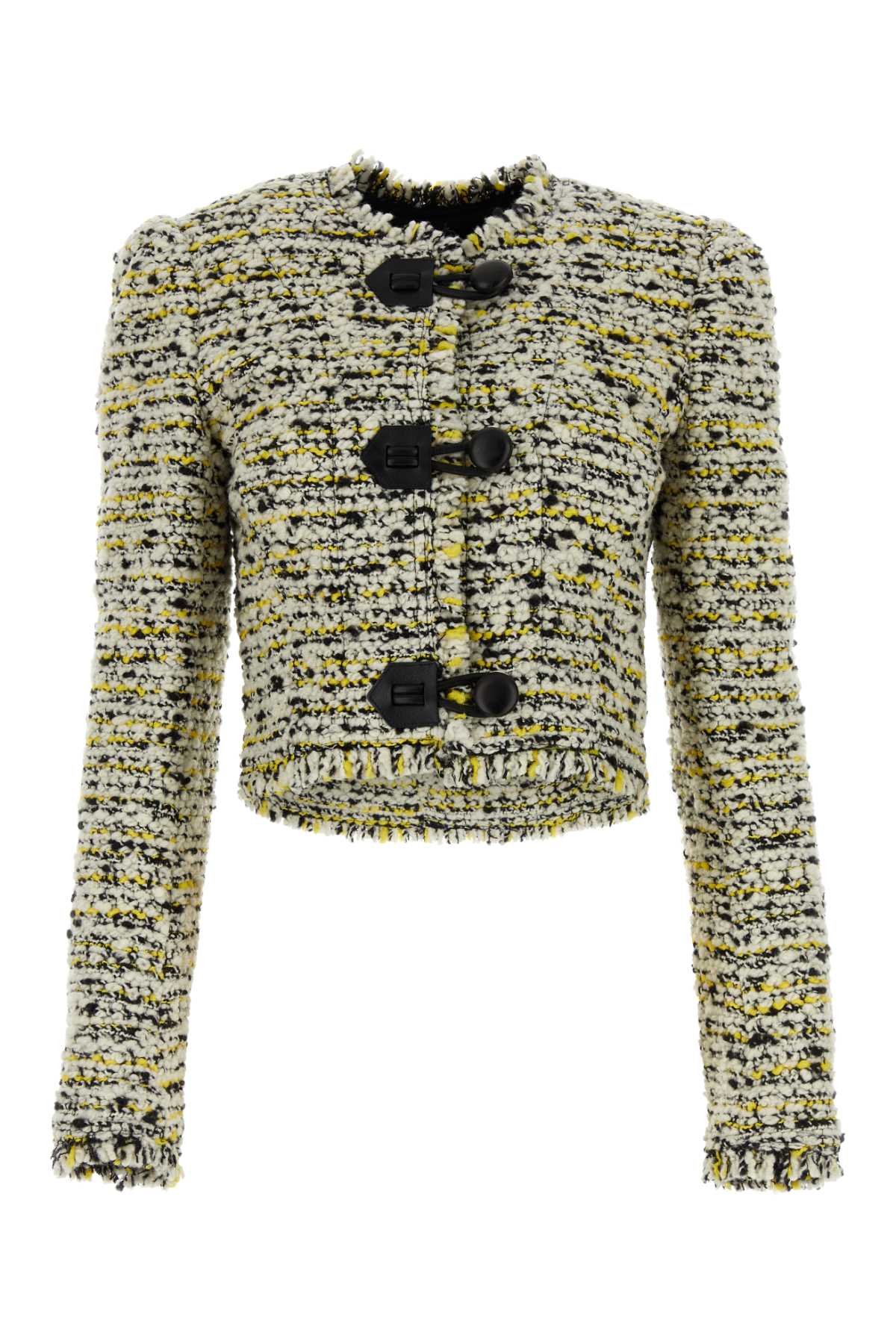 Shop Isabel Marant Multicolor Stretch Tweed Blazer In Ecru