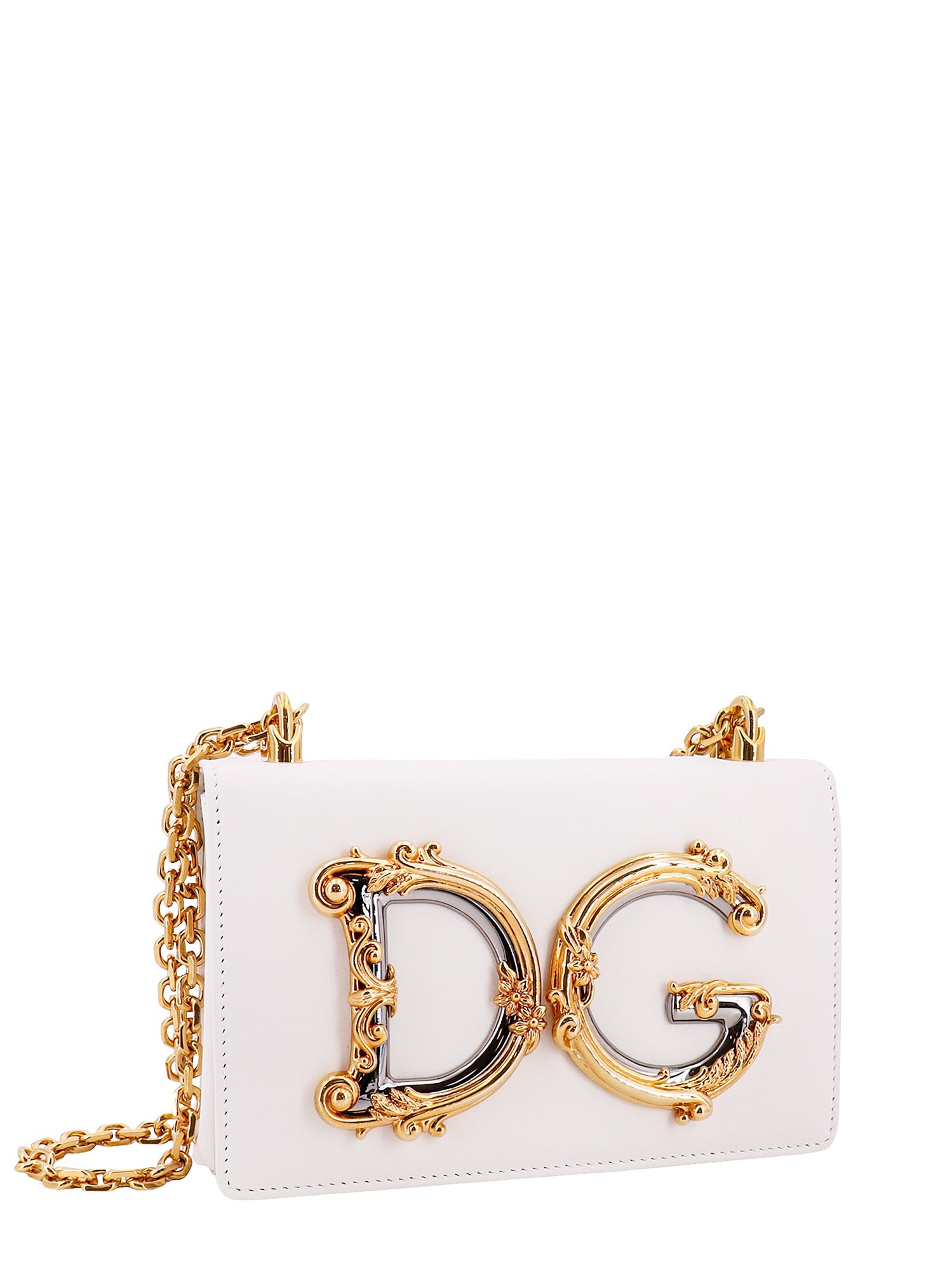 Shop Dolce & Gabbana Dg Girls Shoulder Bag In White