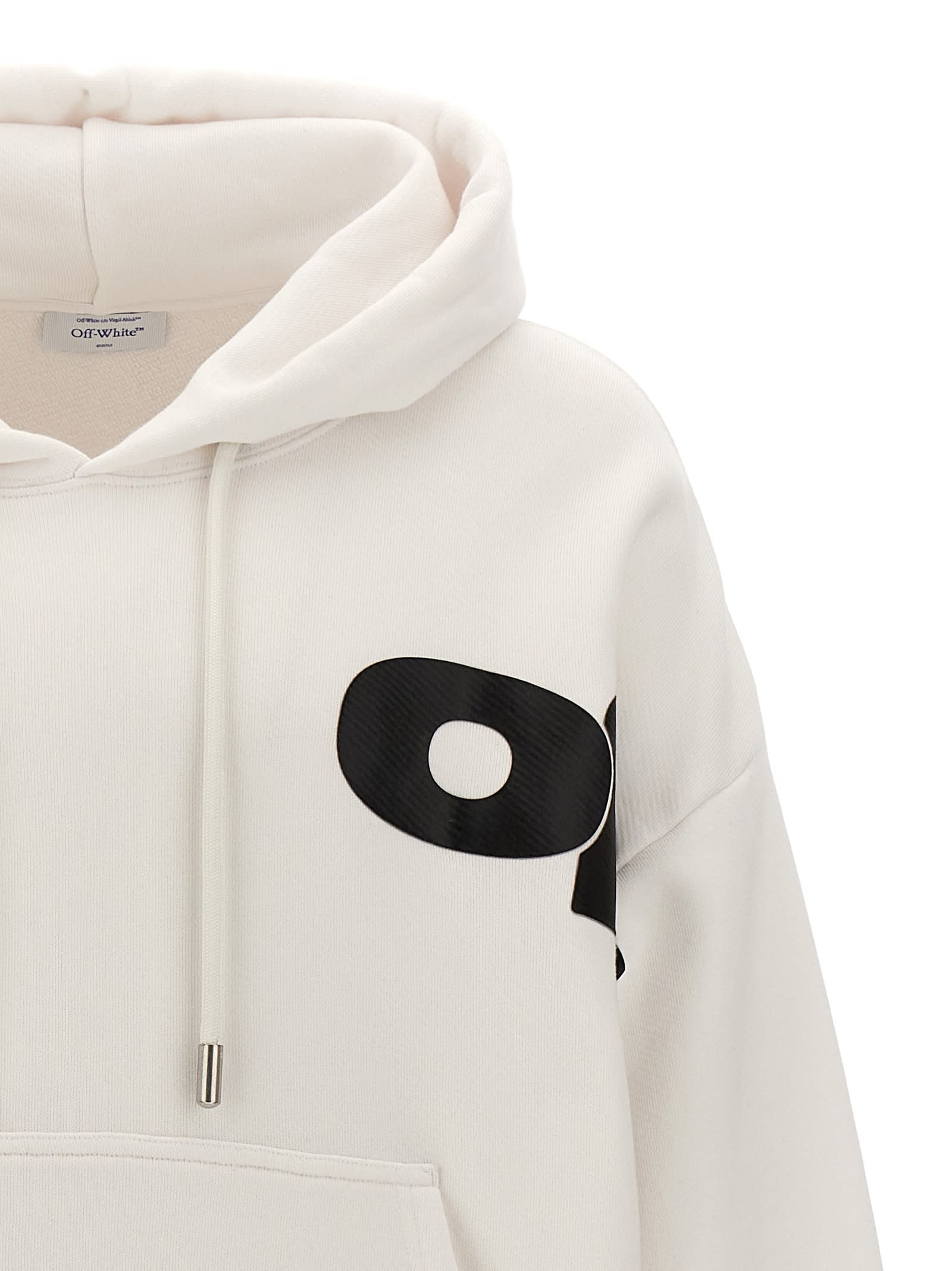 Shop Off-white Shared Logo Skate Hoodie In White/black