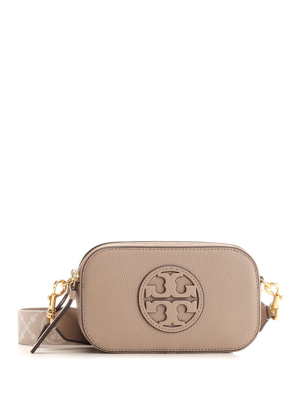 Shop Tory Burch Miller Shoulder Bag In Beige