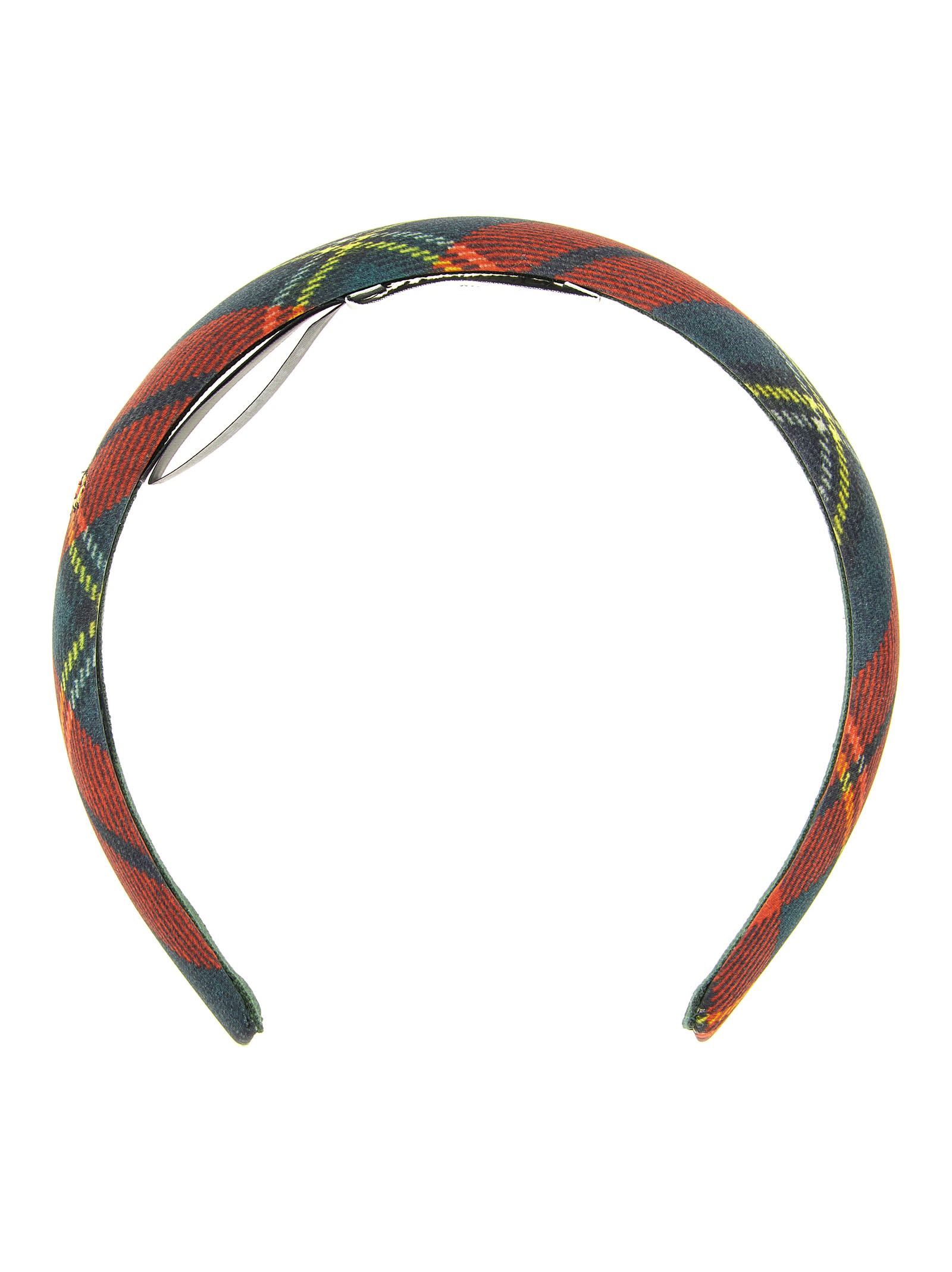 Vivienne Westwood Slim Headband Rtw Tartan Printed Scarlet-tartan Os-u Women In Green